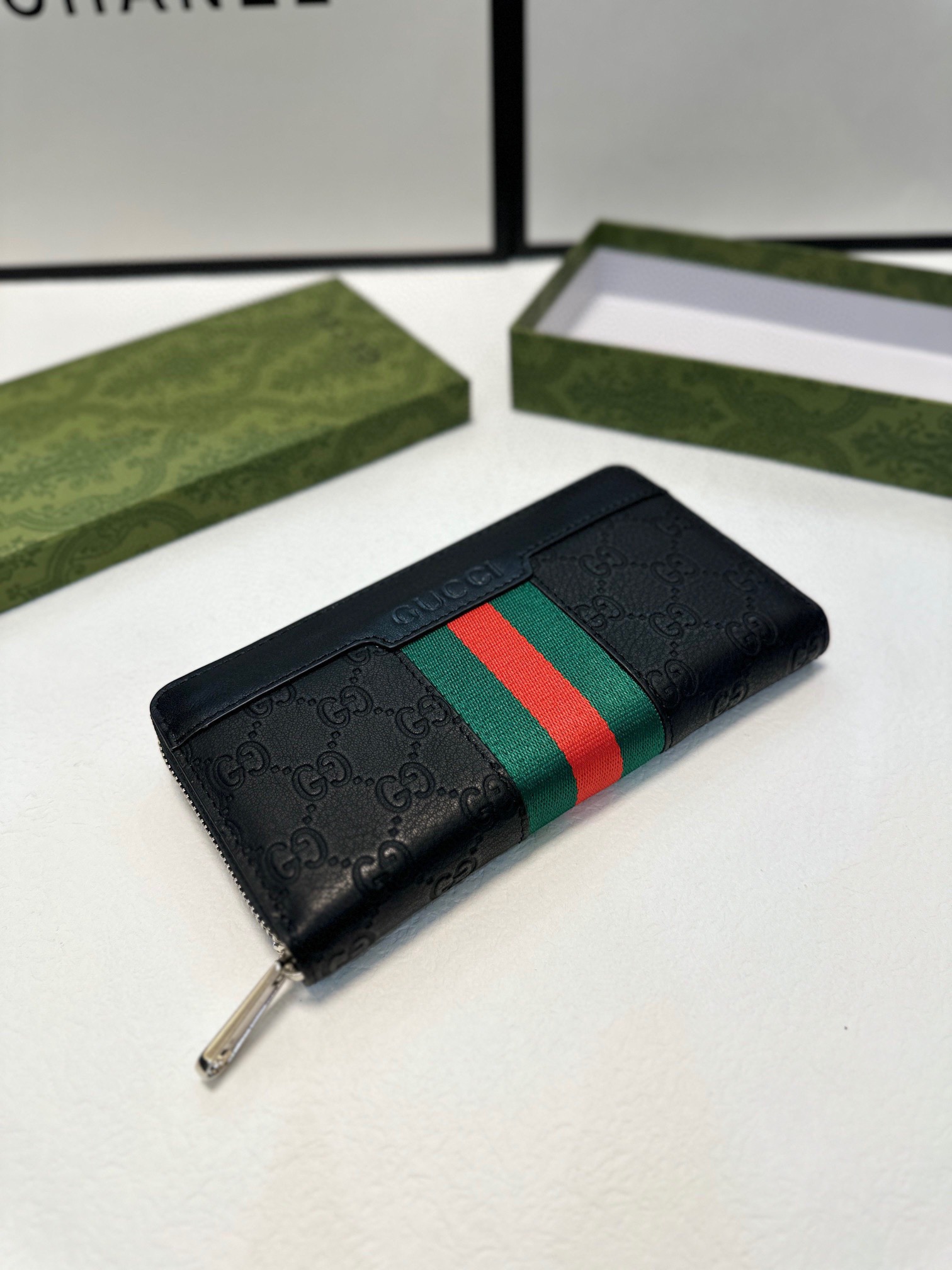GUCCI グッチ 長財布 ザイオン ブラック 本革 21x11cm - 画像 2