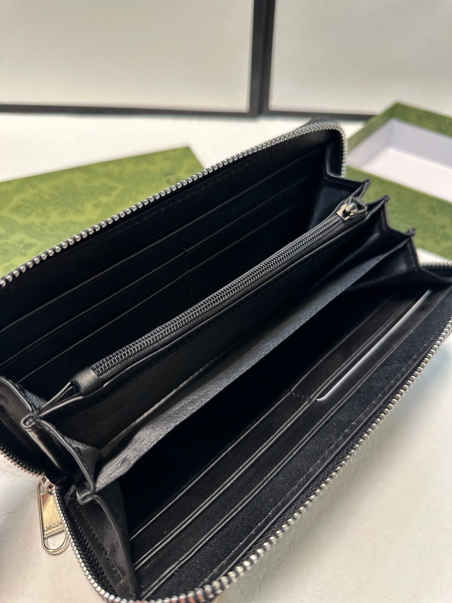 GUCCI グッチ 長財布 ザイオン ブラック 本革 21x11cm - 画像 9