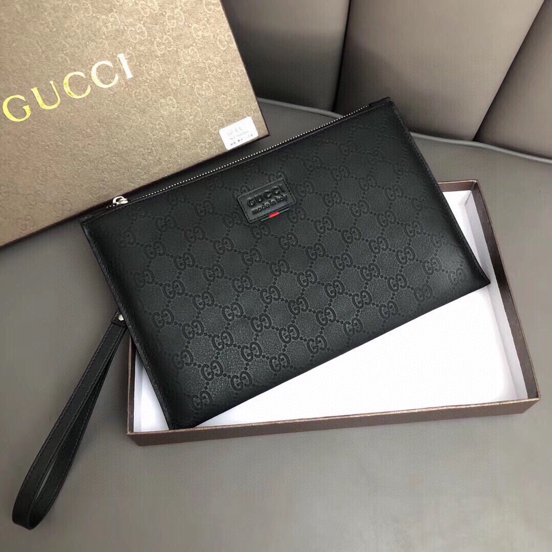 GUCCI グッチ 手帳型財布 メンズ 本革 28x18 黒