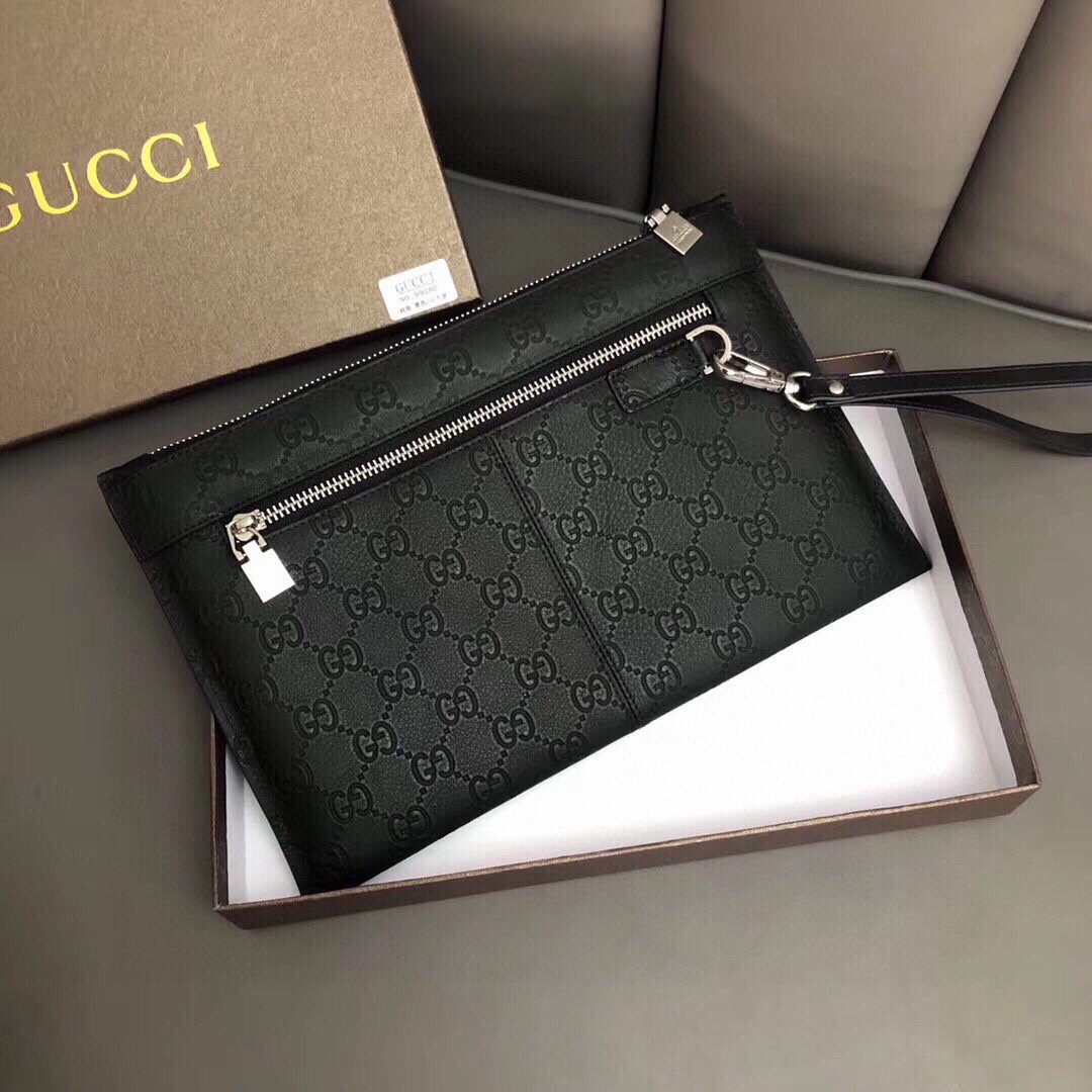 GUCCI グッチ 手帳型財布 メンズ 本革 28x18 黒 - 画像 2