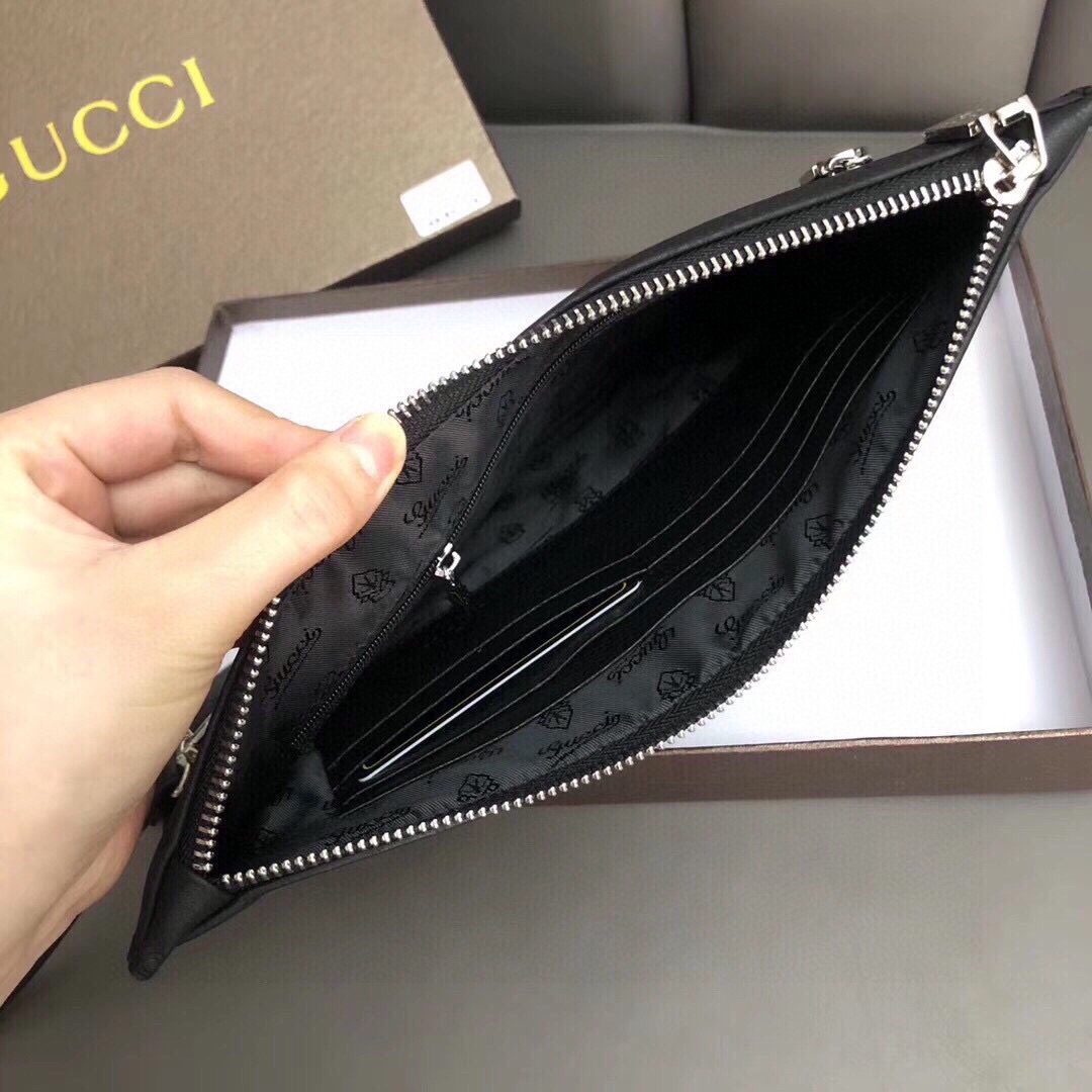 GUCCI グッチ 手帳型財布 メンズ 本革 28x18 黒 - 画像 9