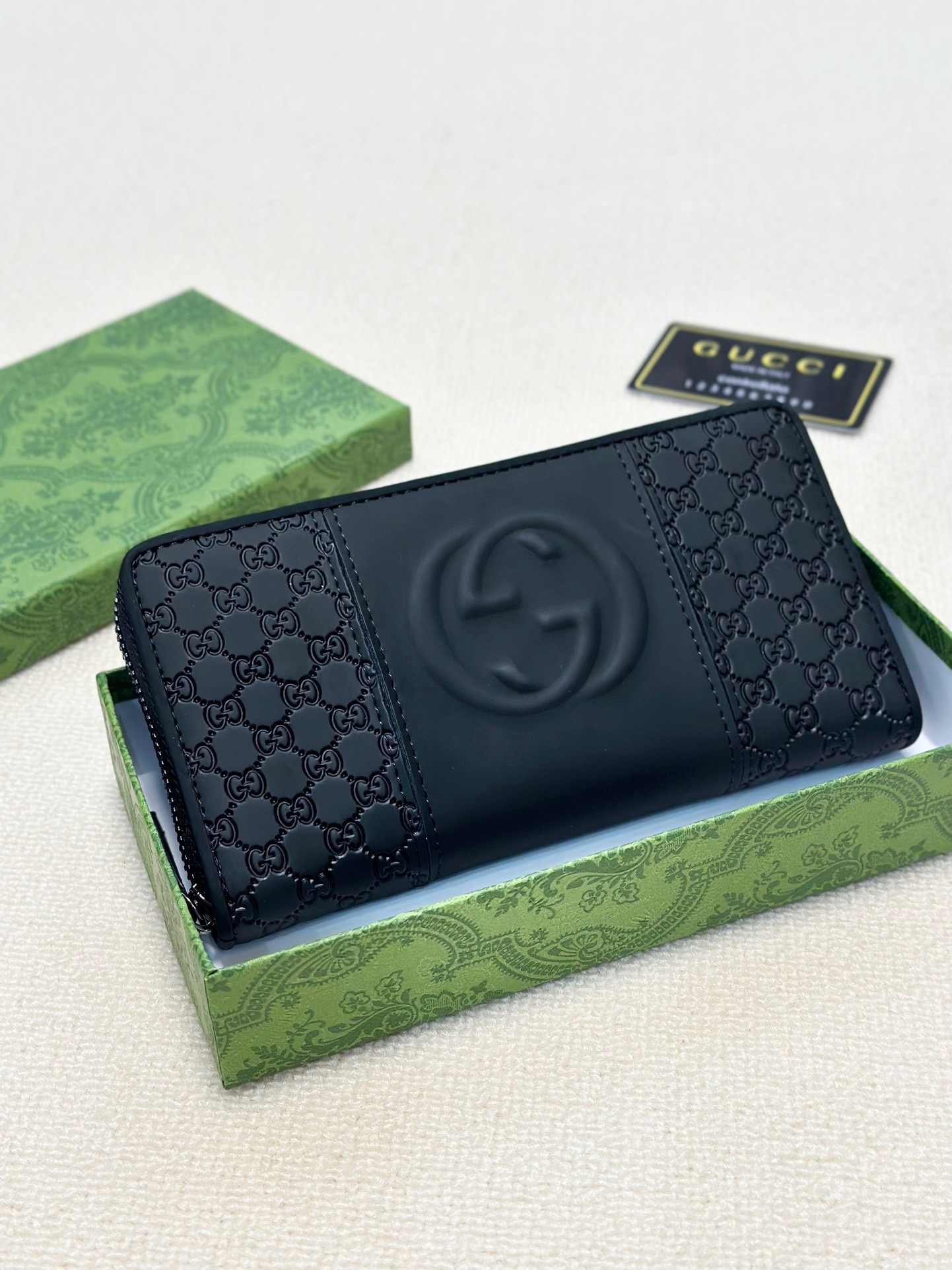 GUCCI グッチ 長財布 本革仕様 ミニウォレット 黒 - 画像 3