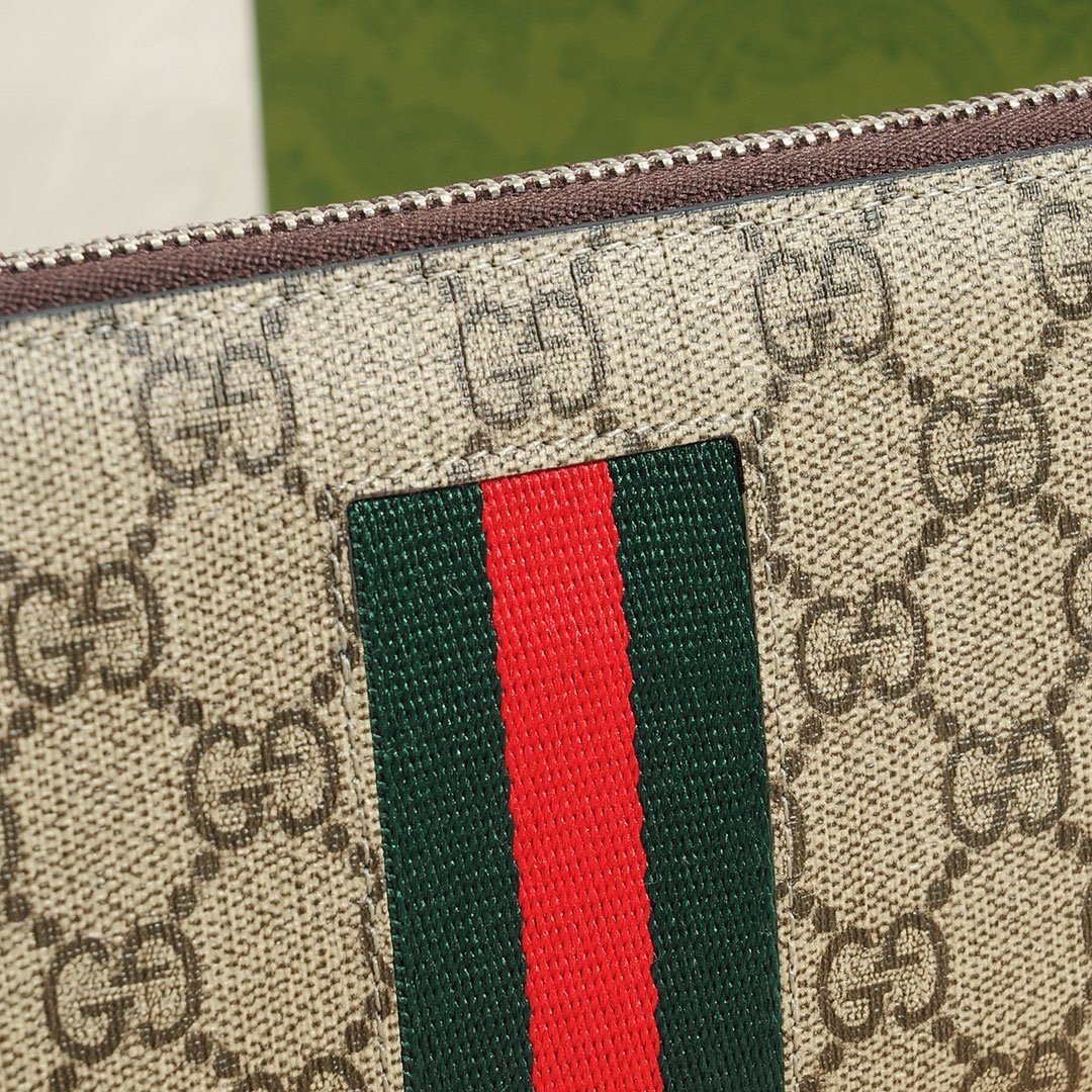 GUCCI グッチ グッチ ロングジップ長財布 ブラック ネイビー 21x11cm - 画像 5