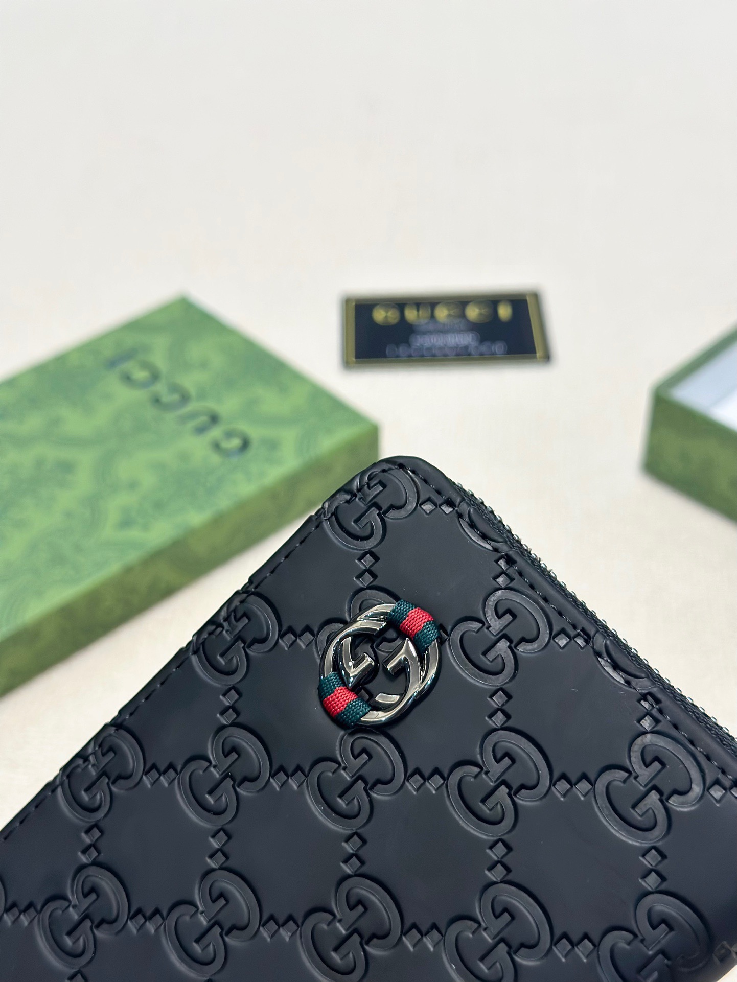 Gucci グッチ ロングジップ財布 本革仕様 磨砂牛革 黒 - 画像 5