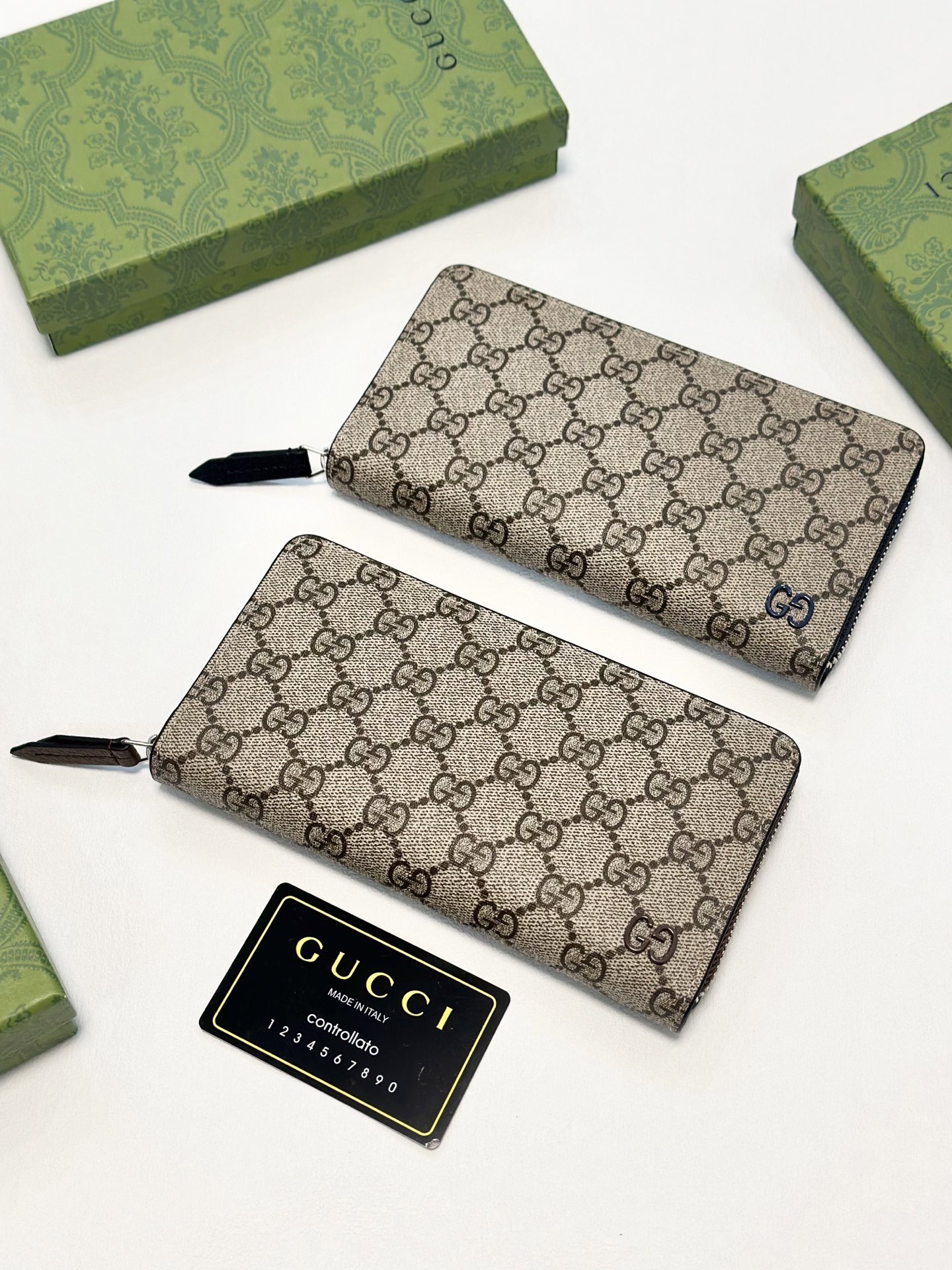 GUCCI グッチ グッチ インフォメーション長財布 ブルー グレー カーキ 全3色 - 画像 3