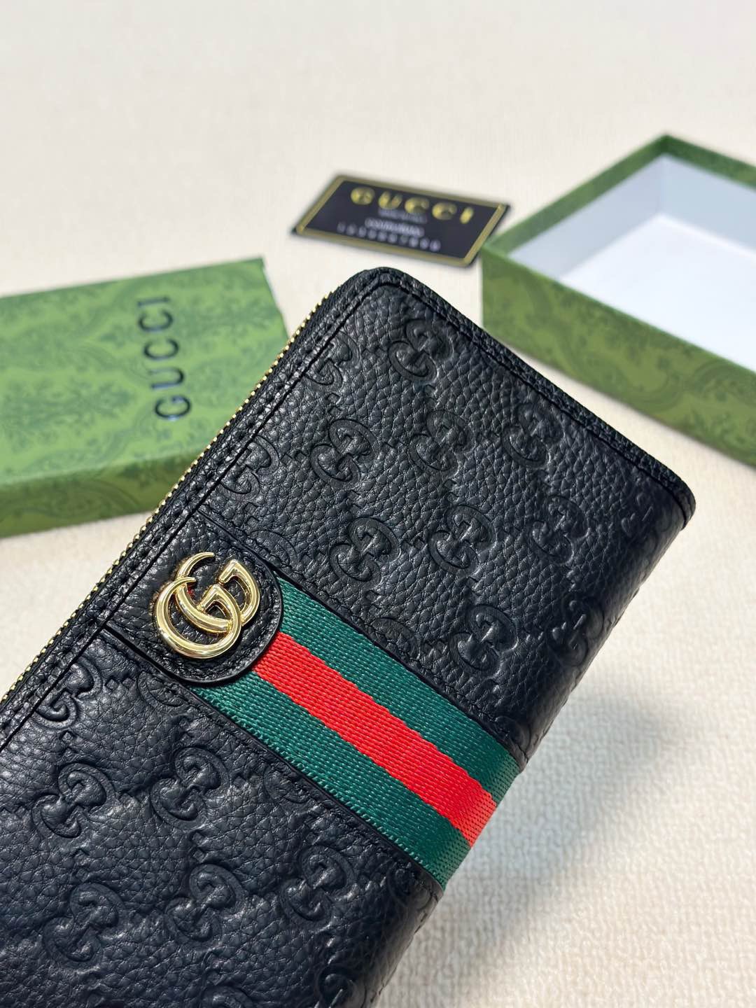 GUCCI グッチ 財布 長財布 ゴールド金具 レザー ブラック - 画像 5