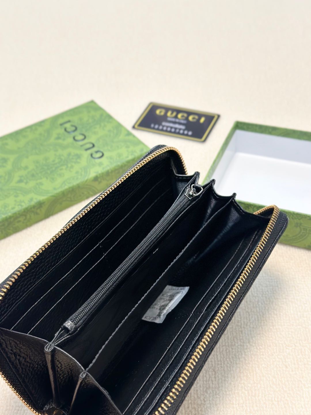 GUCCI グッチ 財布 長財布 ゴールド金具 レザー ブラック - 画像 8