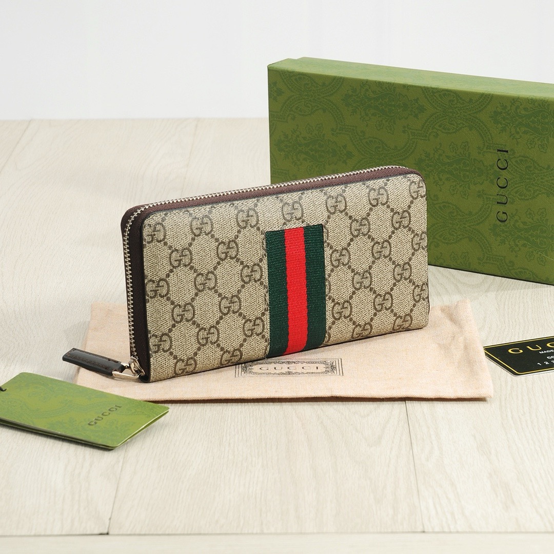 GUCCI グッチ グッチ ロングウォレット シグネチャー ポルカドット ブラウン - 画像 3