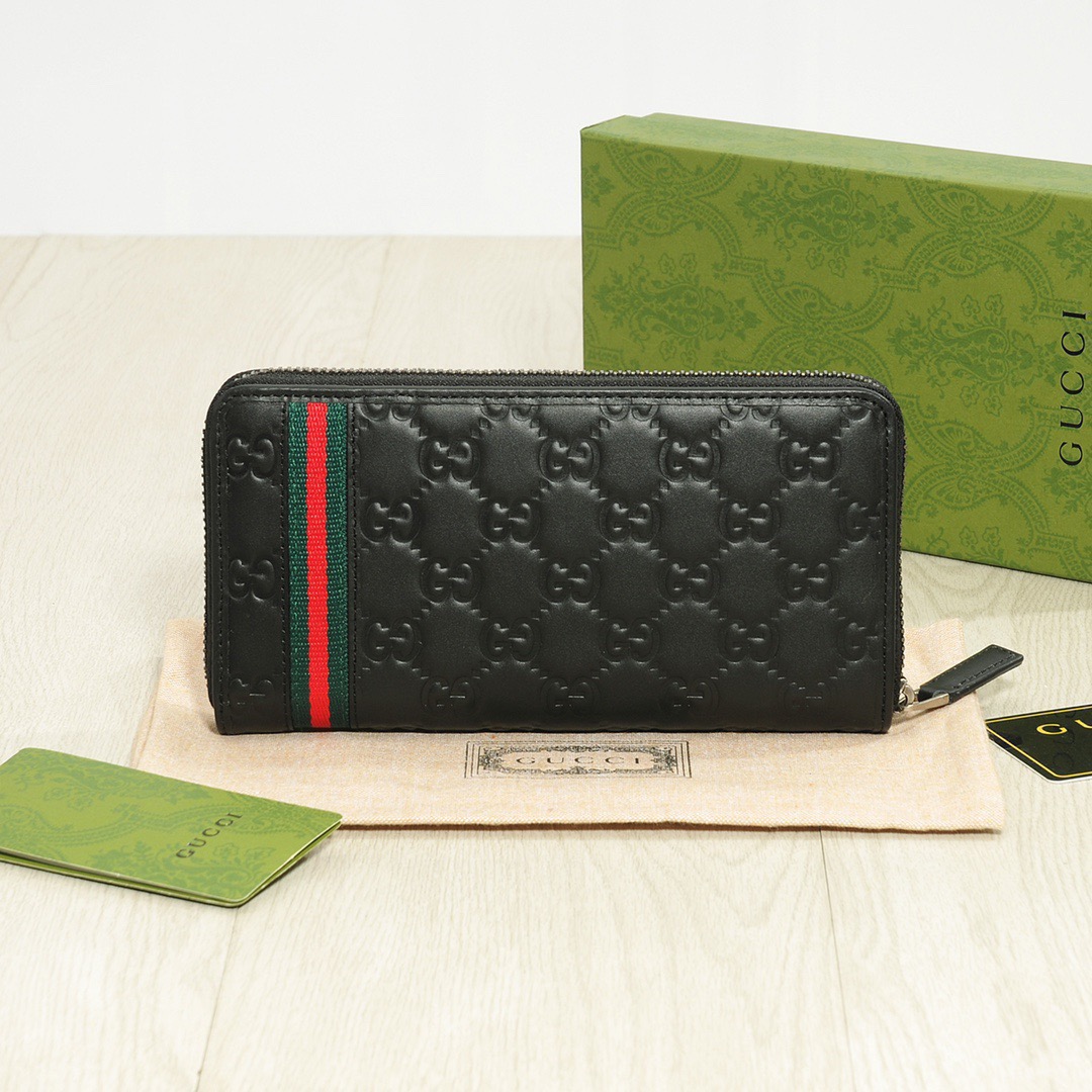 GUCCI グッチ 長財布 ロングジップ 高級本革 ブラック - 画像 2