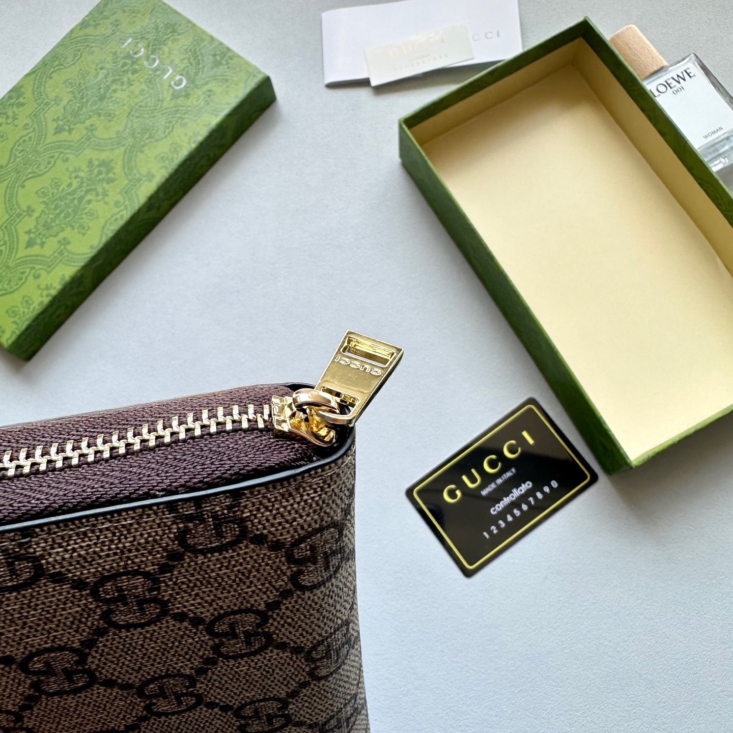 GUCCI グッチ 長財布 コインケース付き グラフィット カーキ 35 - 画像 6