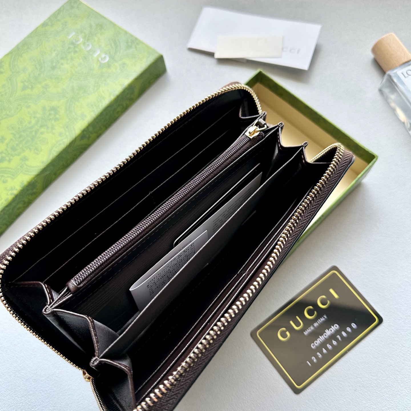 GUCCI グッチ 長財布 コインケース付き グラフィット カーキ 35 - 画像 8
