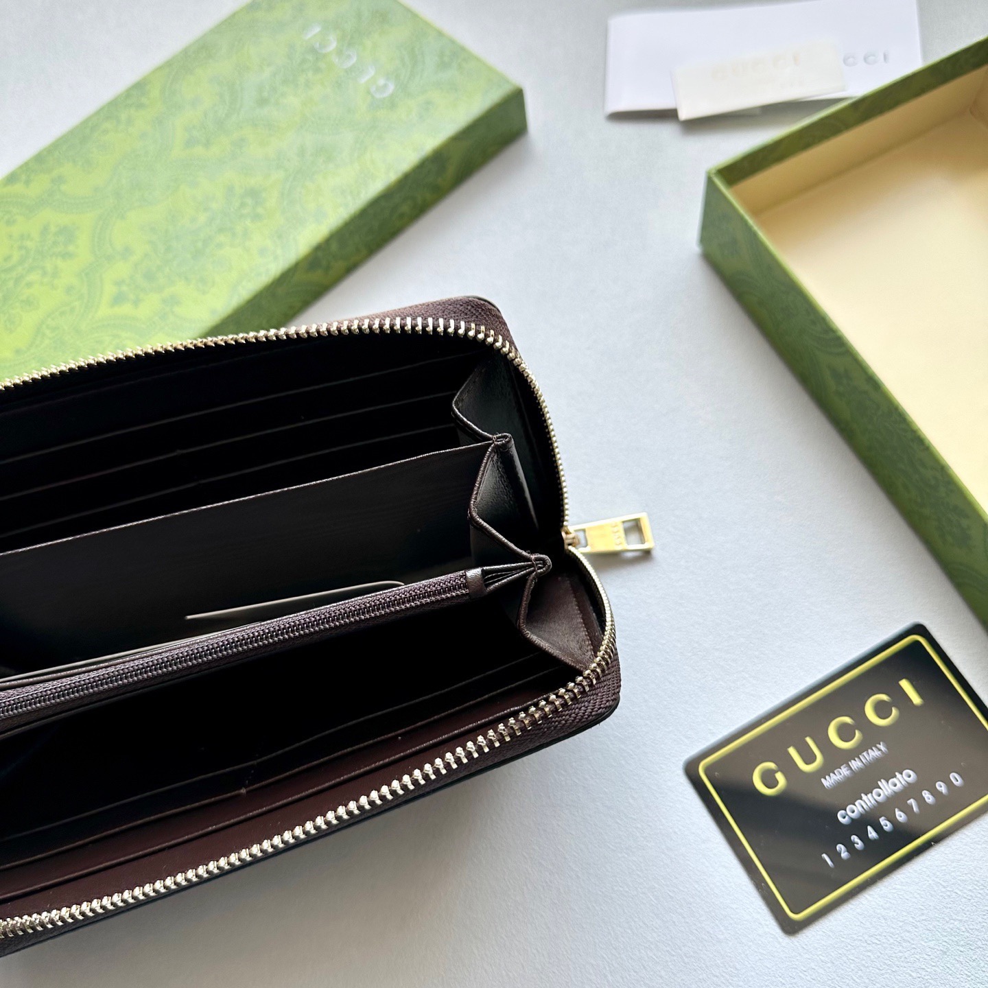 GUCCI グッチ 長財布 コインケース付き グラフィット カーキ 35 - 画像 9