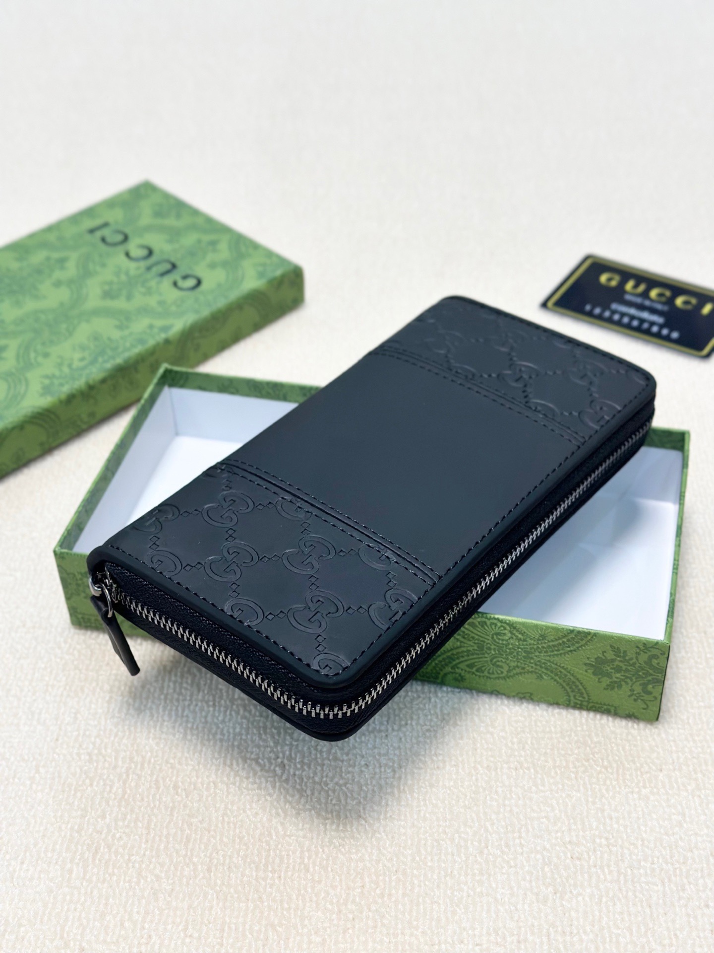 GUCCI グッチ メンズ 長財布 ラウンドジップ 本革 黒 - 画像 3