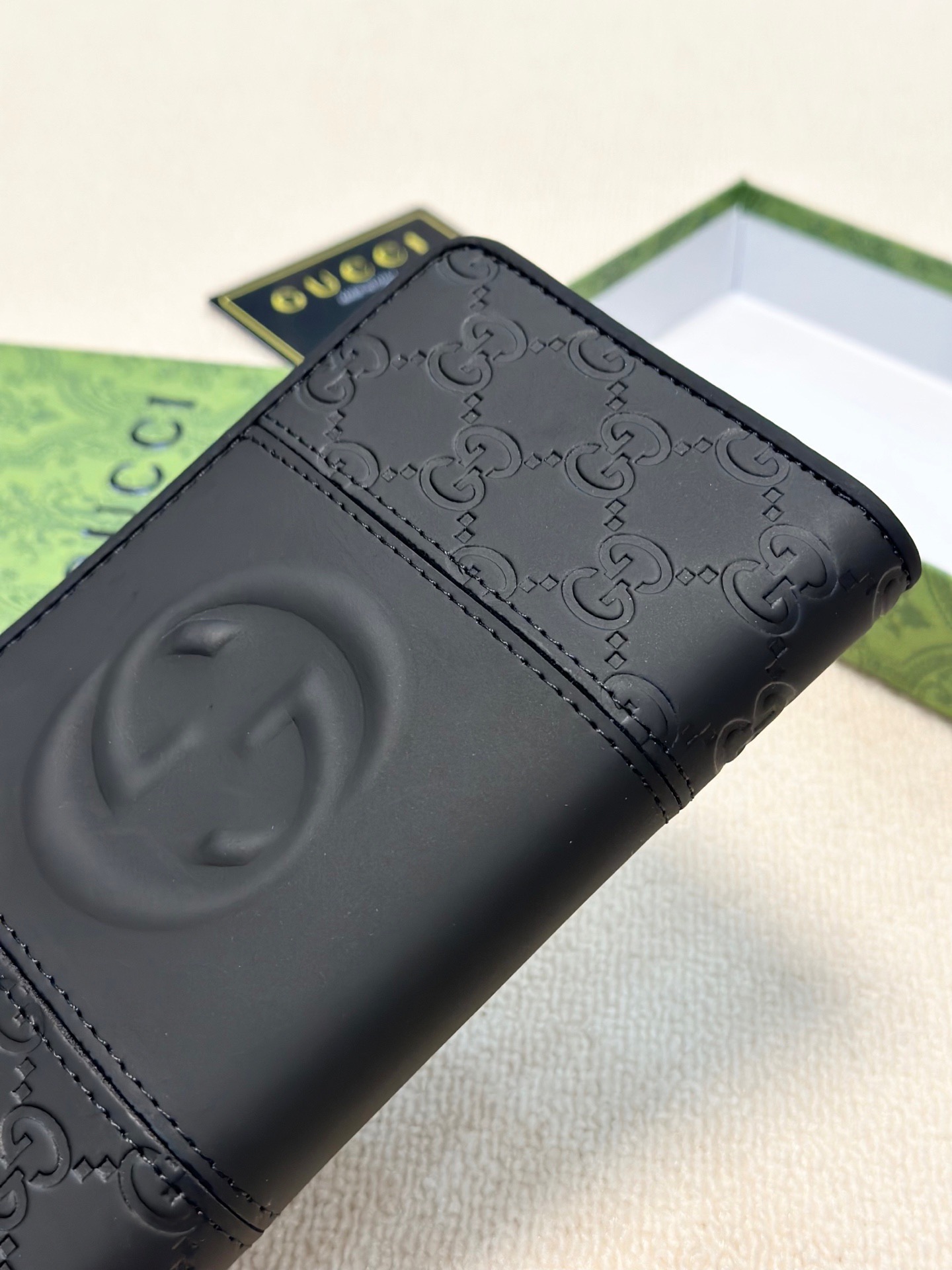 GUCCI グッチ メンズ 長財布 ラウンドジップ 本革 黒 - 画像 5