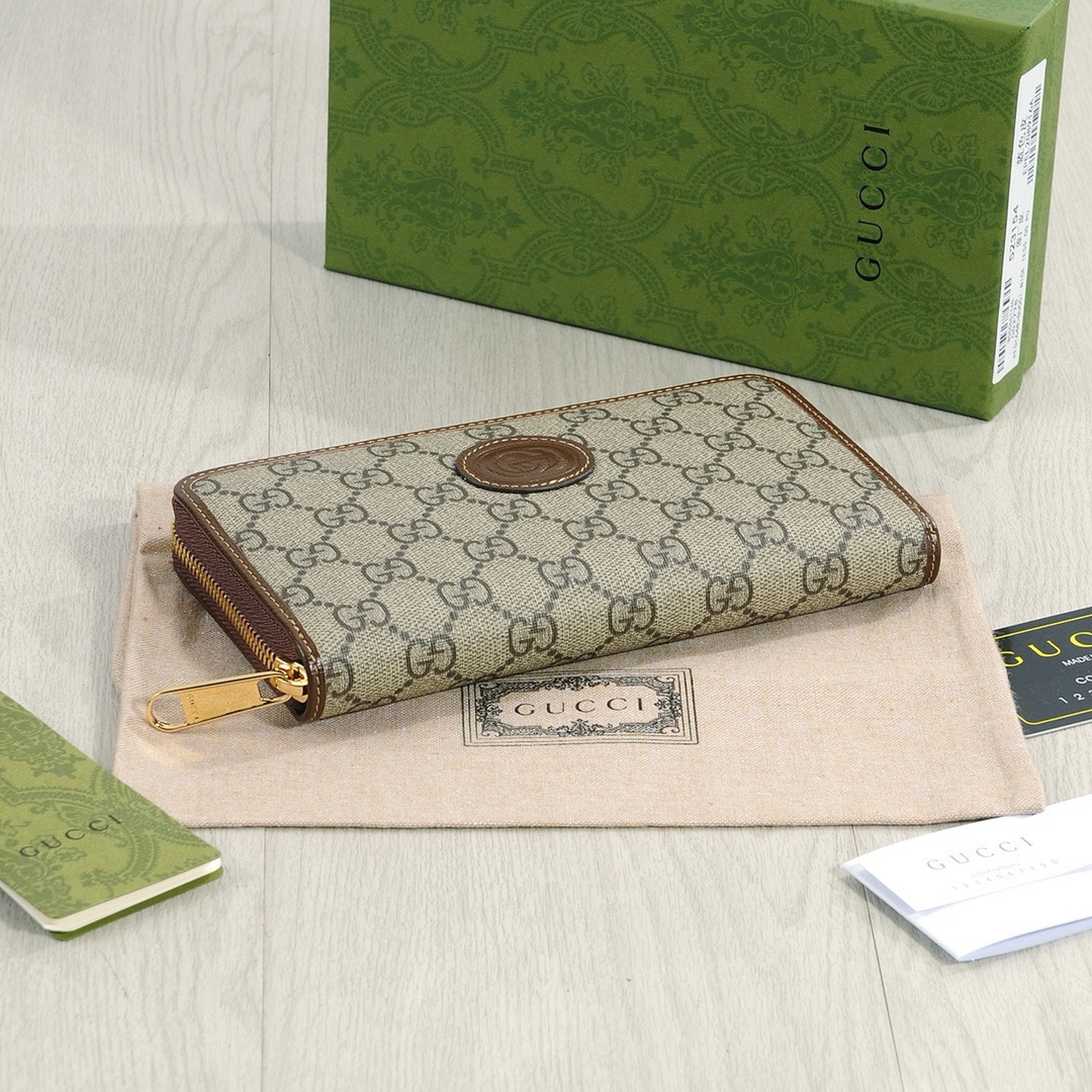 GUCCI グッチ グッチ グラフィット ロングジップ长財布 ブラウン ベージュ - 画像 4