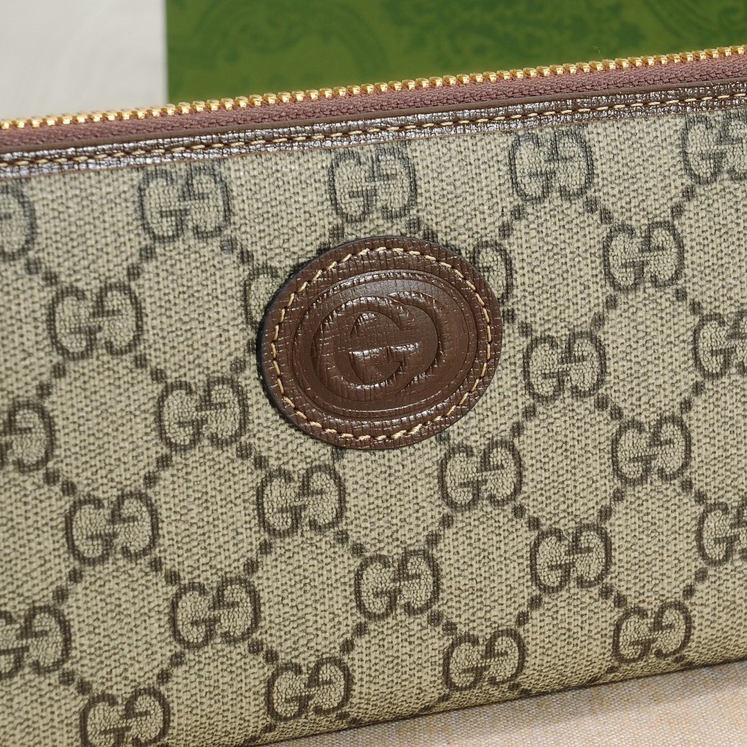GUCCI グッチ グッチ グラフィット ロングジップ长財布 ブラウン ベージュ - 画像 5