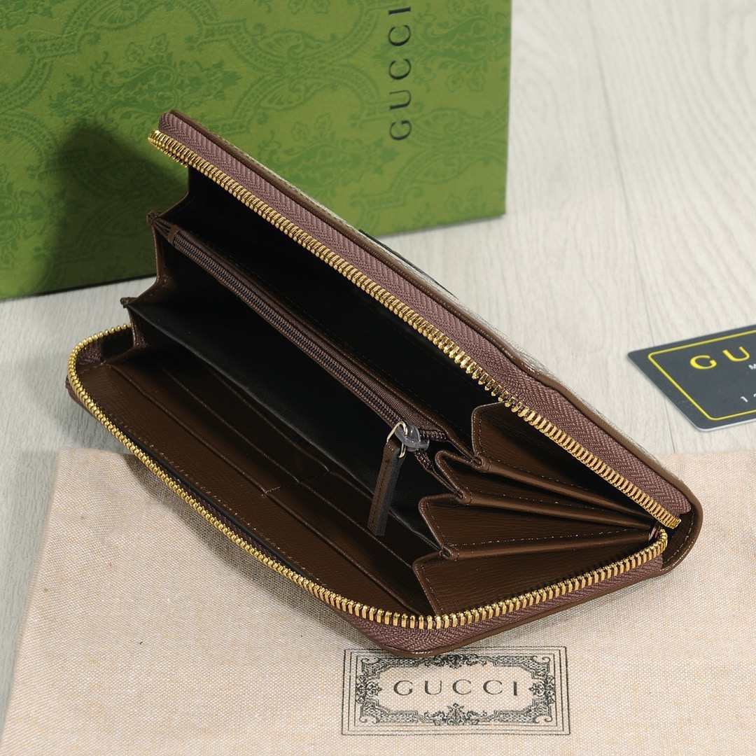 GUCCI グッチ グッチ グラフィット ロングジップ长財布 ブラウン ベージュ - 画像 7