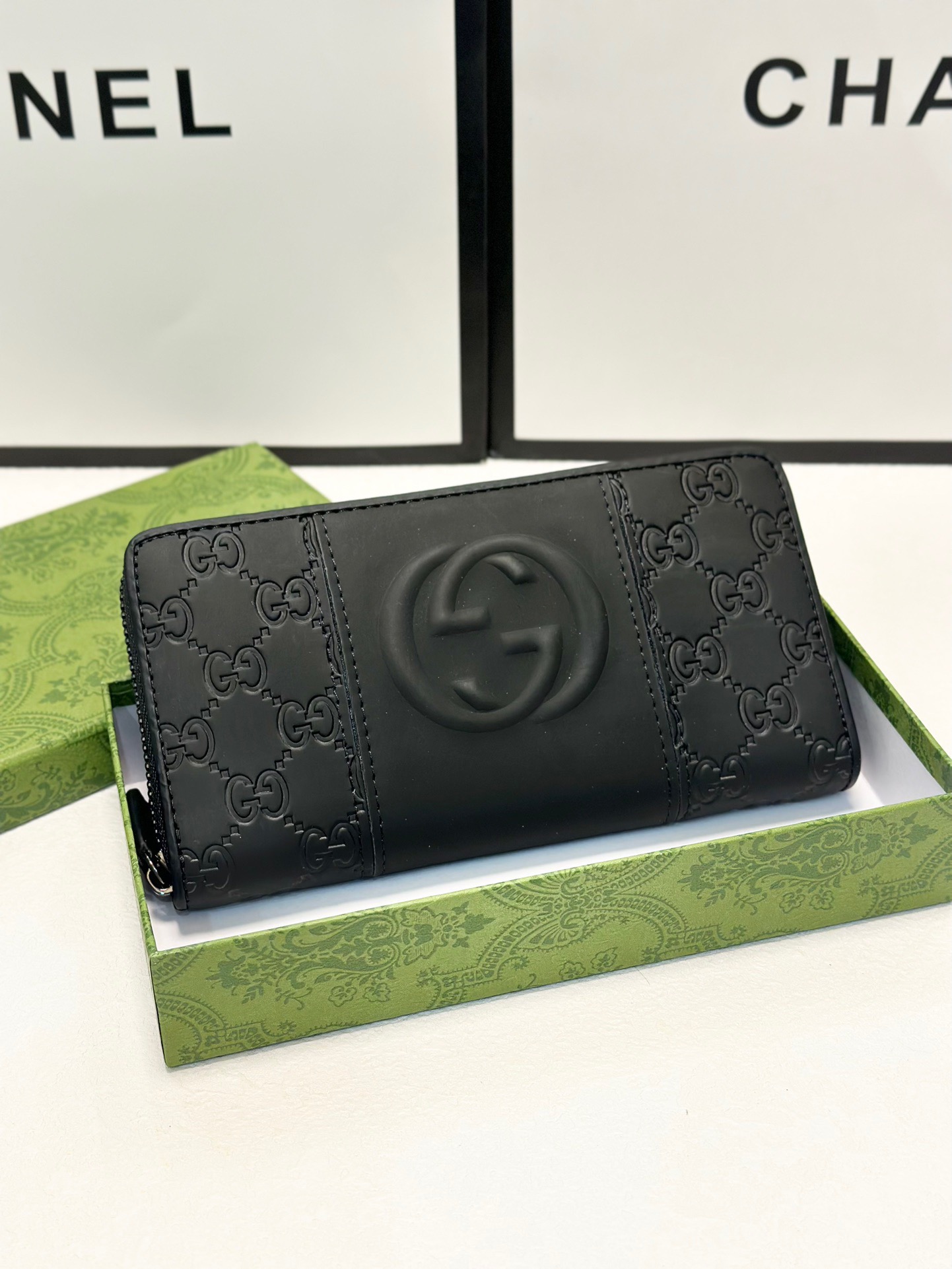 GUCCI グッチ 長財布 ロングウォレット ブラック 本革仕様 20x10cm 黒