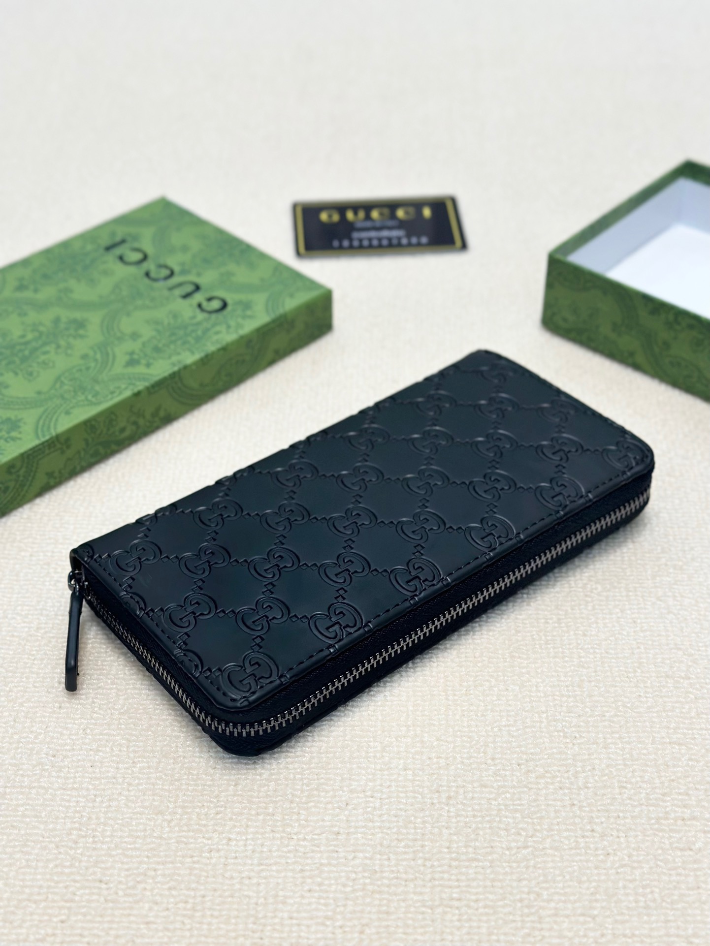 Gucci グッチ 長財布 本革 モノグラム ブラック - 画像 4
