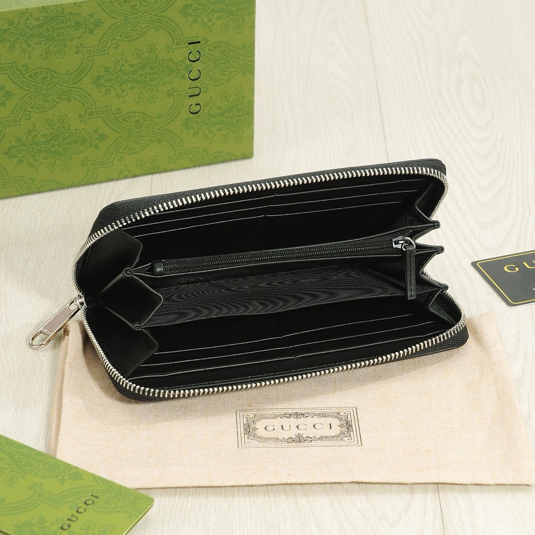 GuCCI グッチ 長財布 本革 シグネチャー ブラック - 画像 7