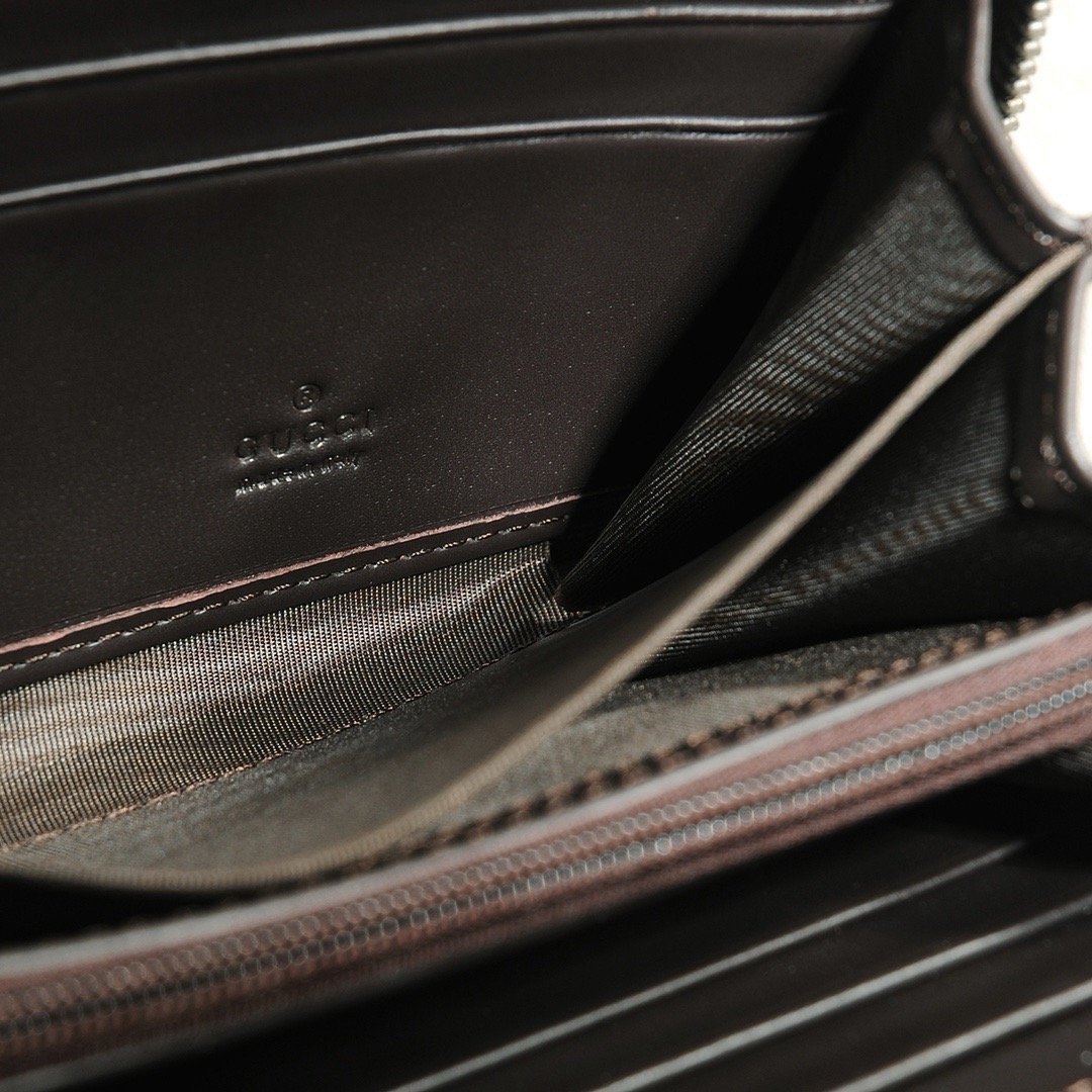 GUCCI グッチ グッチ ロングジップ长財布 ブラック ベージュ 21x11cm - 画像 9