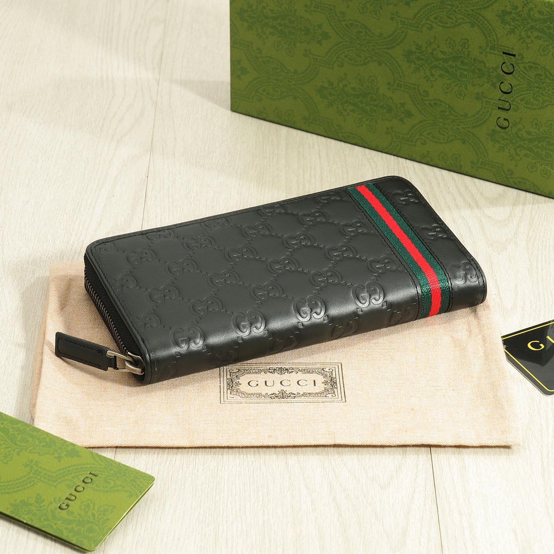 GUCCI グッチ ウォレット 長財布 フルジップ 本革 本革仕様 ブラック - 画像 4