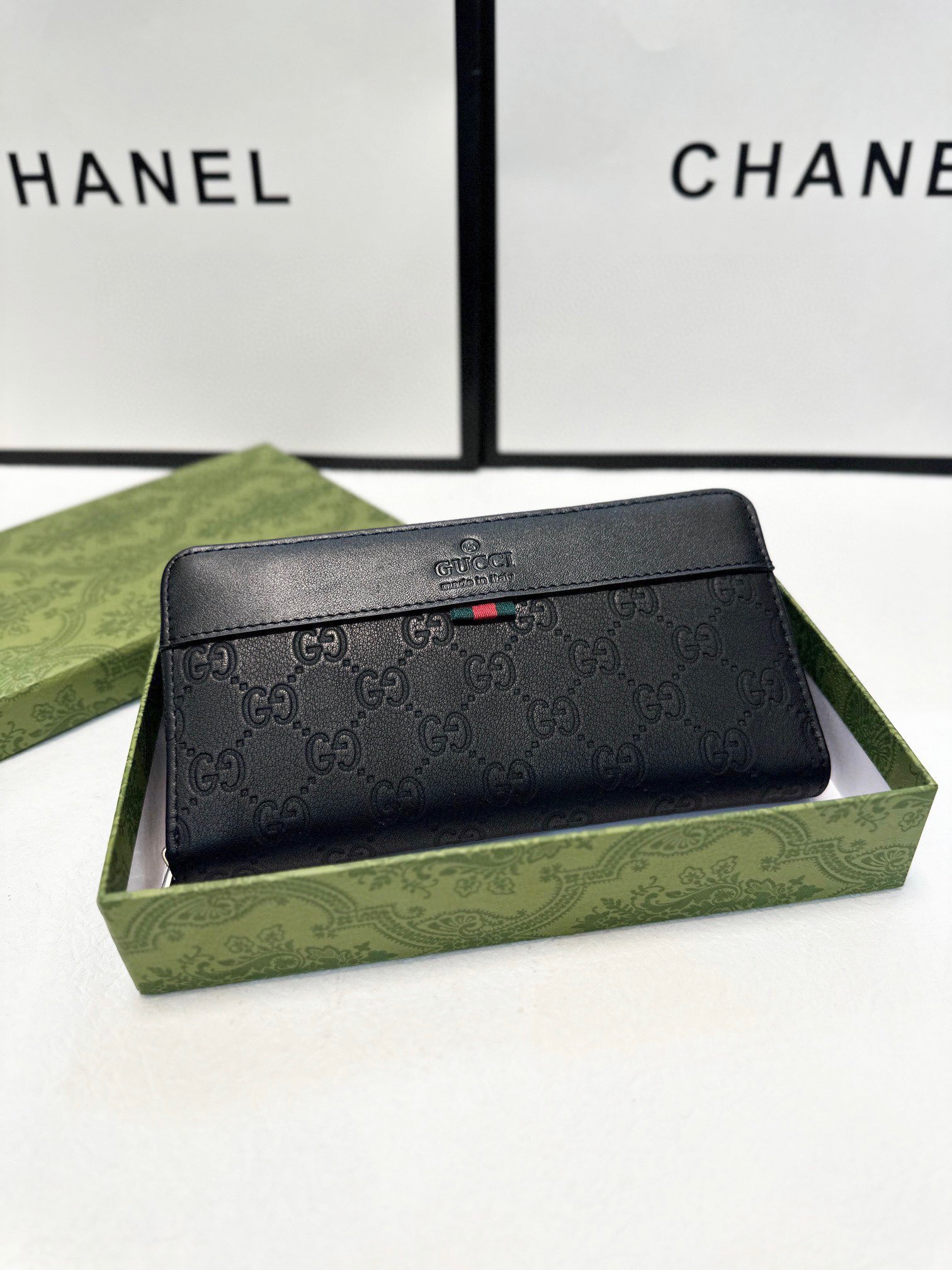 GUCCI グッチ 長財布 大容量 ファスナー 本革 21x11cm 黒 - 画像 2