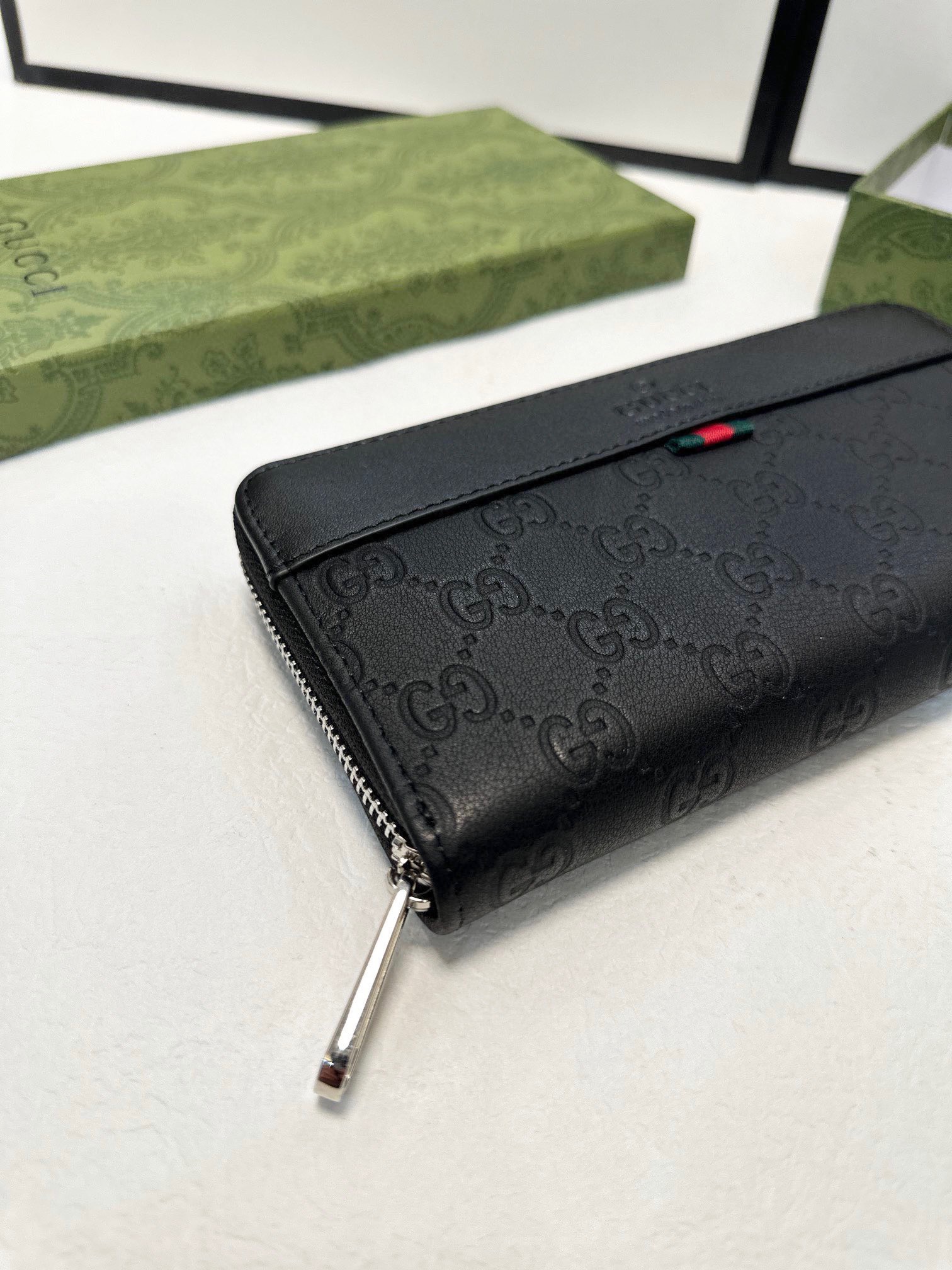 GUCCI グッチ 長財布 大容量 ファスナー 本革 21x11cm 黒 - 画像 4