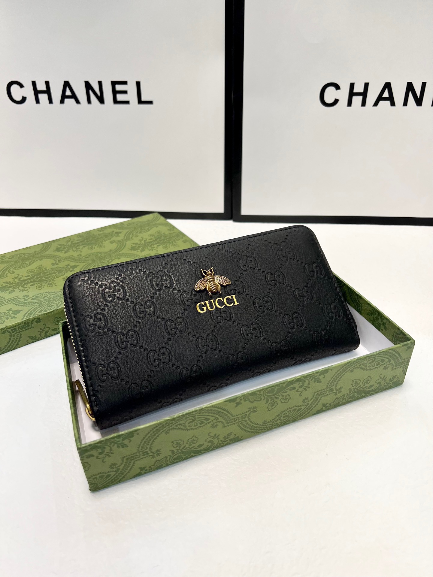 GUCCI グッチ 長財布 メンズ ロングウォレット 黒 ラウンドファスナー