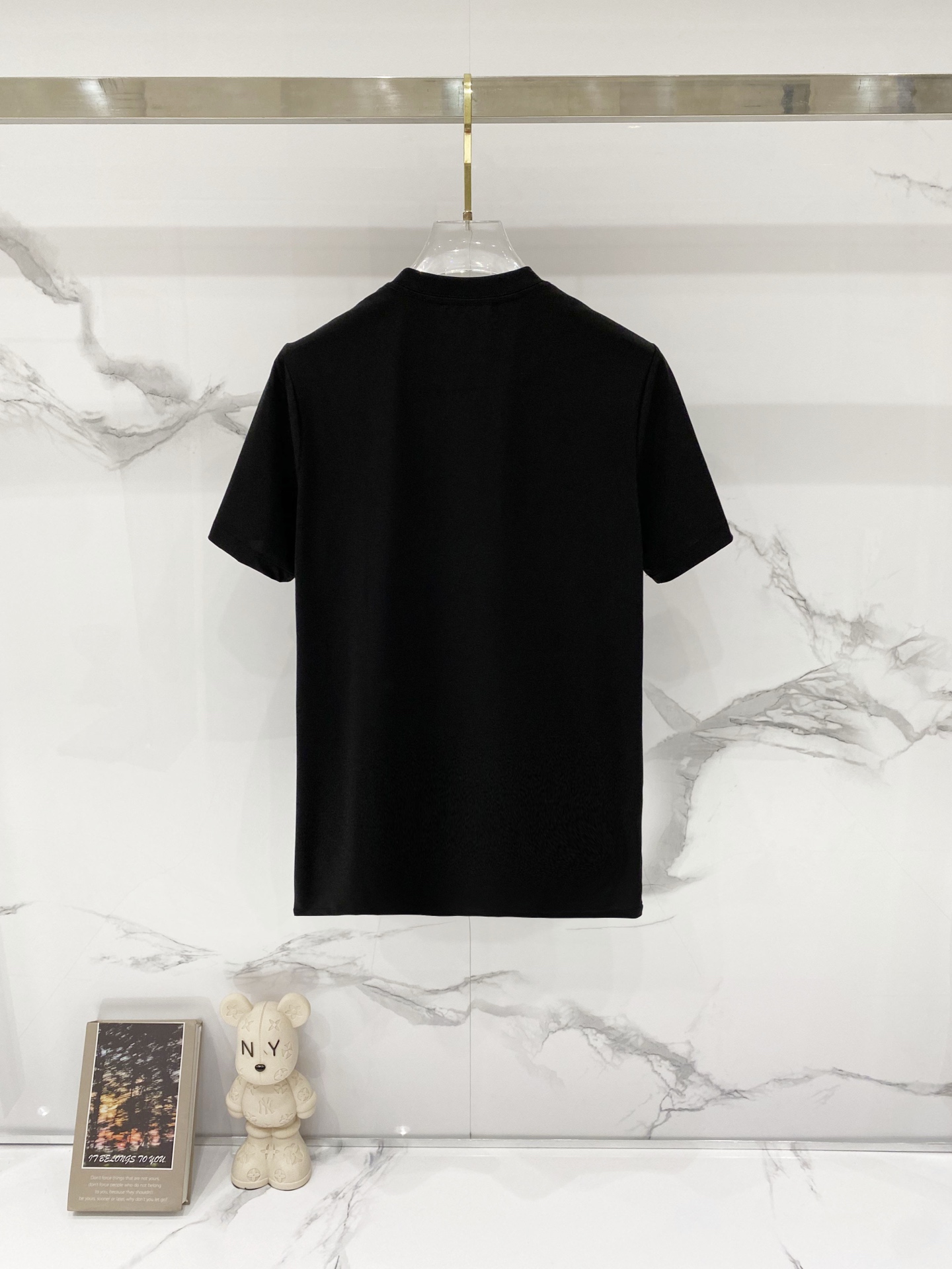 VERSACE/ヴァー サーチ メドゥーサロゴ刺繍Tシャツ 黒 - 画像 2