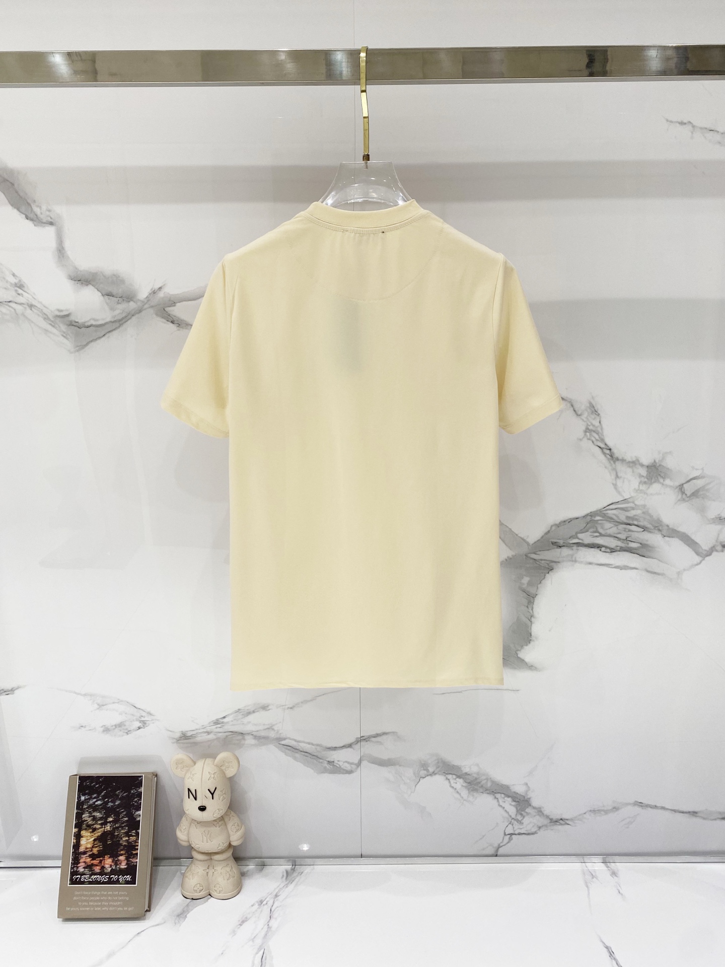 VERSACE/ヴェルサーチ シルクコットンTシャツ メデューサ刺繍 黒・白・杏色 - 画像 2