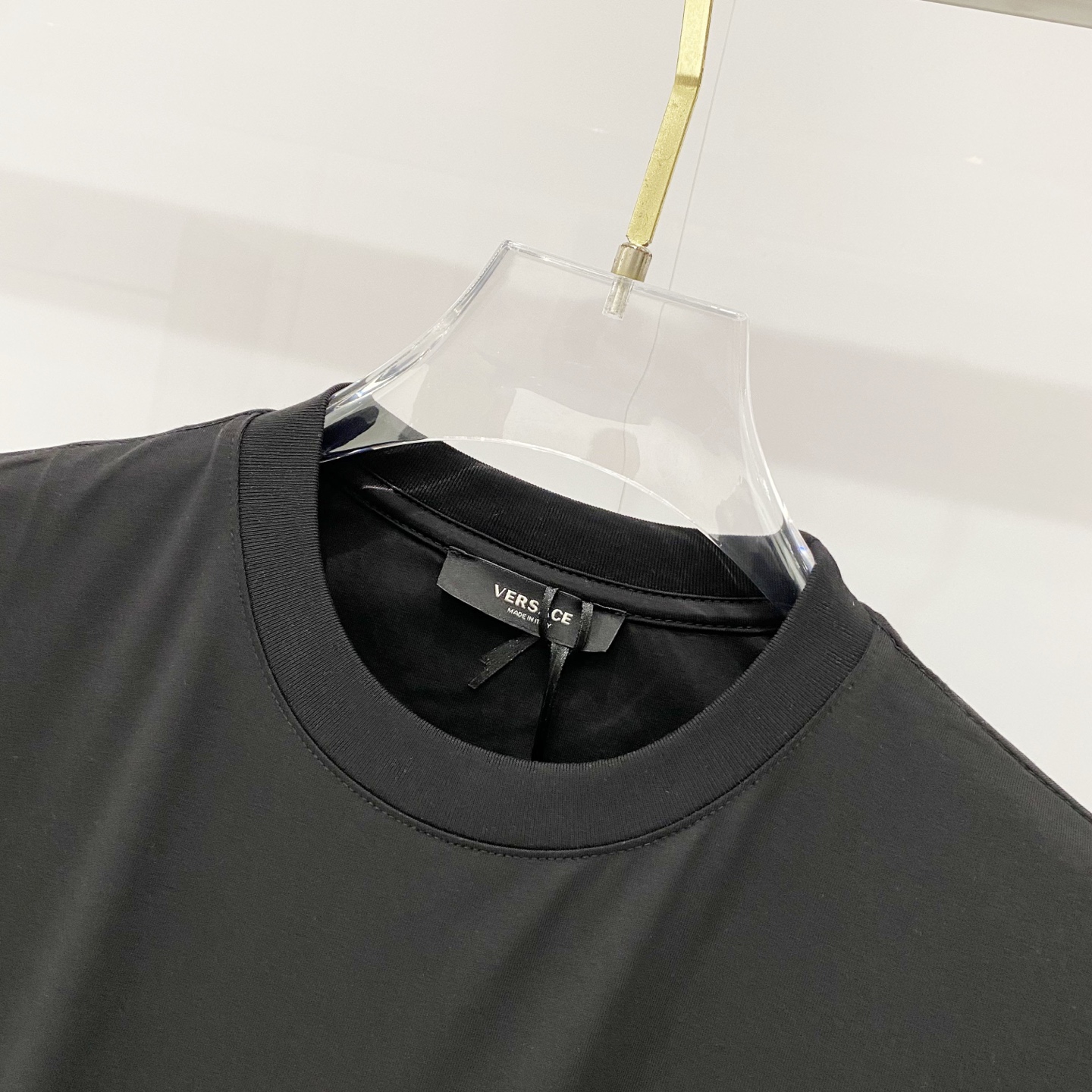 VERSACE/ヴェルサーチ シルクコットンTシャツ 美杜莎頭像刺繍 黒 白 杏色 全3色 - 画像 3