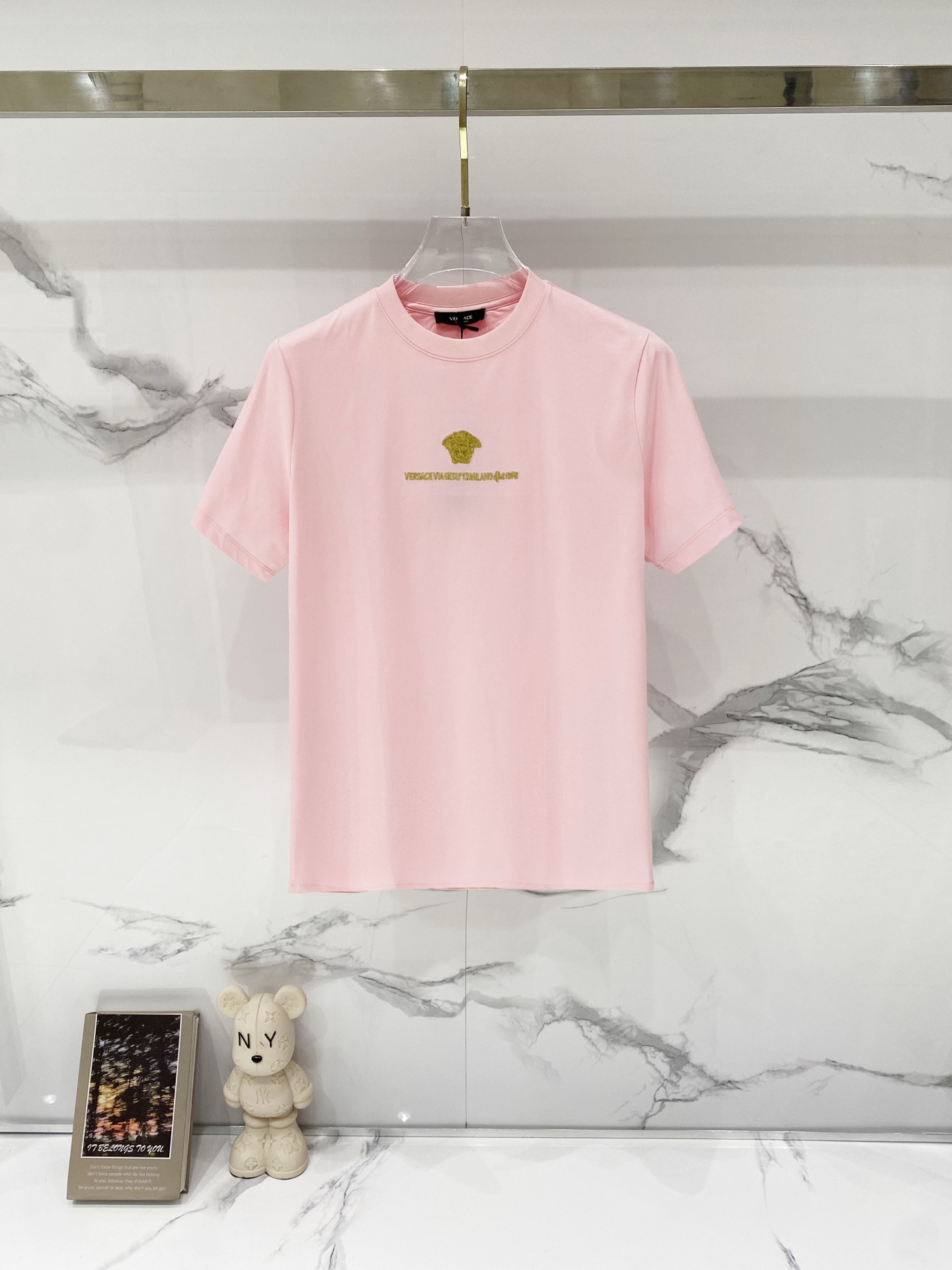 VERSACE/ヴェルサーチ トップス 綿100% 210g サイズS-2XL ピンク
