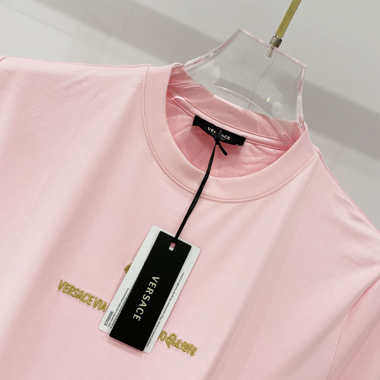 VERSACE/ヴェルサーチ トップス 綿100% 210g サイズS-2XL ピンク - 画像 4