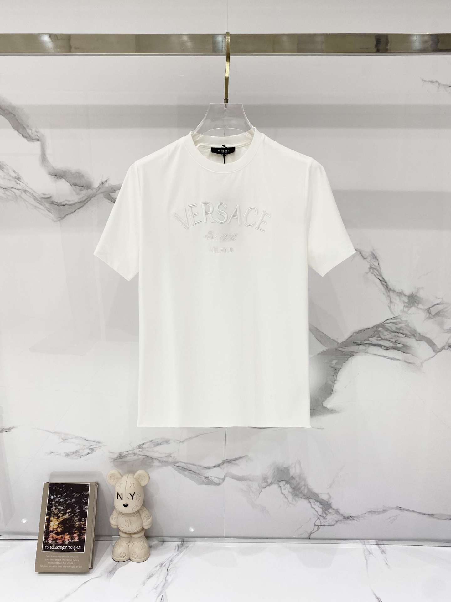 VERSACE/ヴァンス タイツ 1978刺繍 ロゴ ホワイト 黒 宝藍 全3色