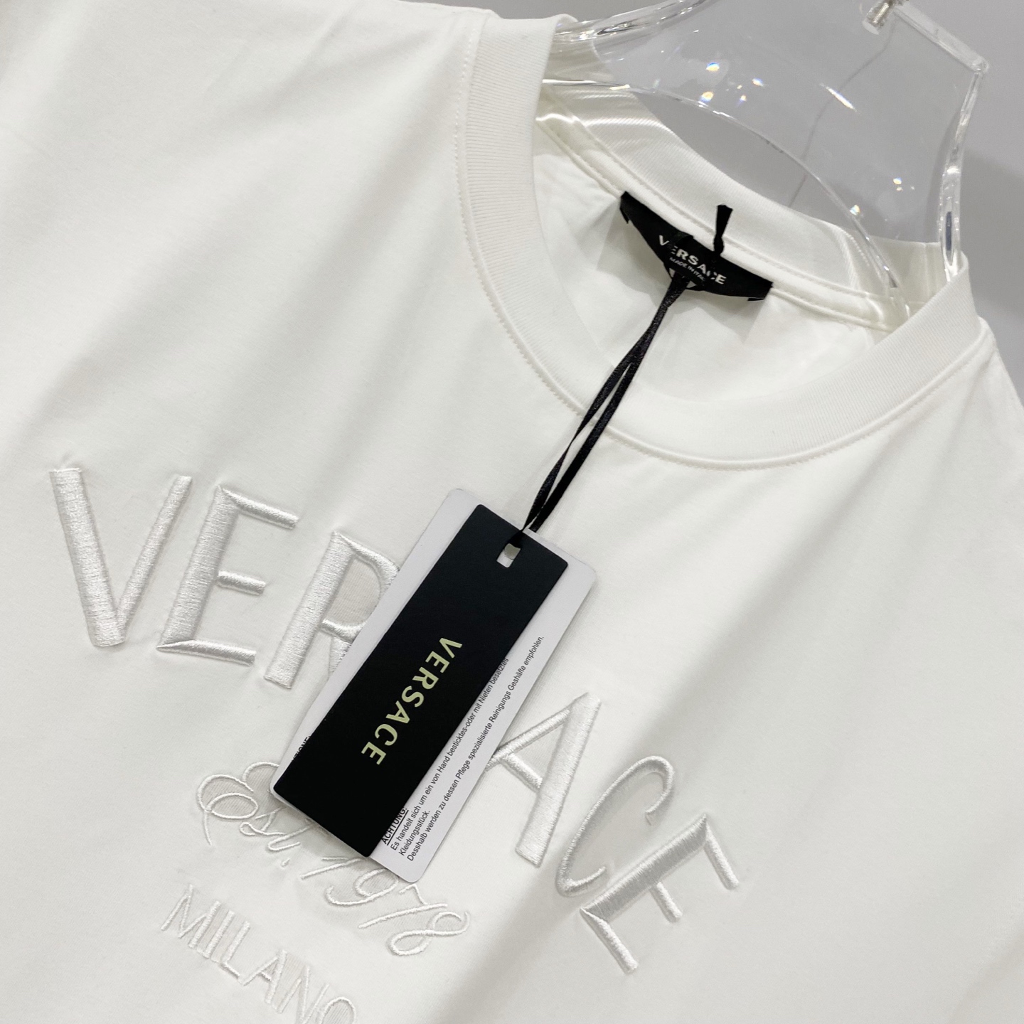 VERSACE/ヴァンス タイツ 1978刺繍 ロゴ ホワイト 黒 宝藍 全3色 - 画像 4
