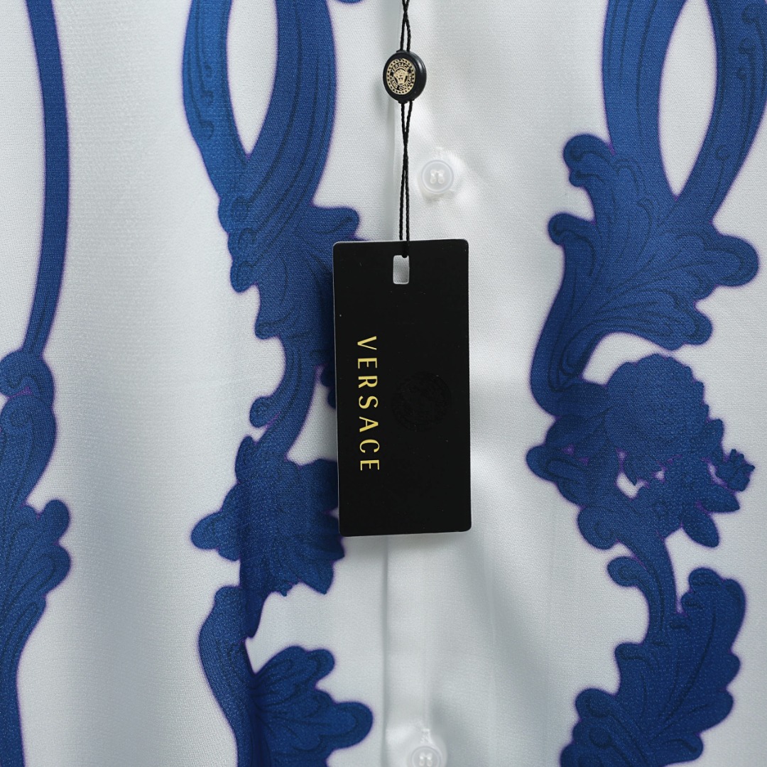 Versace/バーサACE シャツ&ショートパンツセット バロック柄 白×紺 - 画像 4