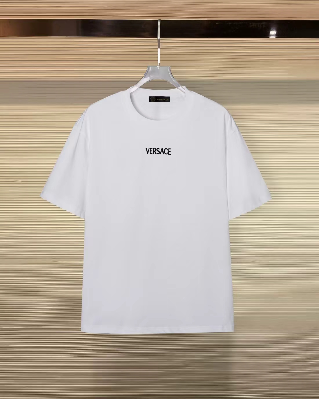 VERSACE ヴェルサーチ 綿100% ロゴ刺繍Tシャツ ホワイト