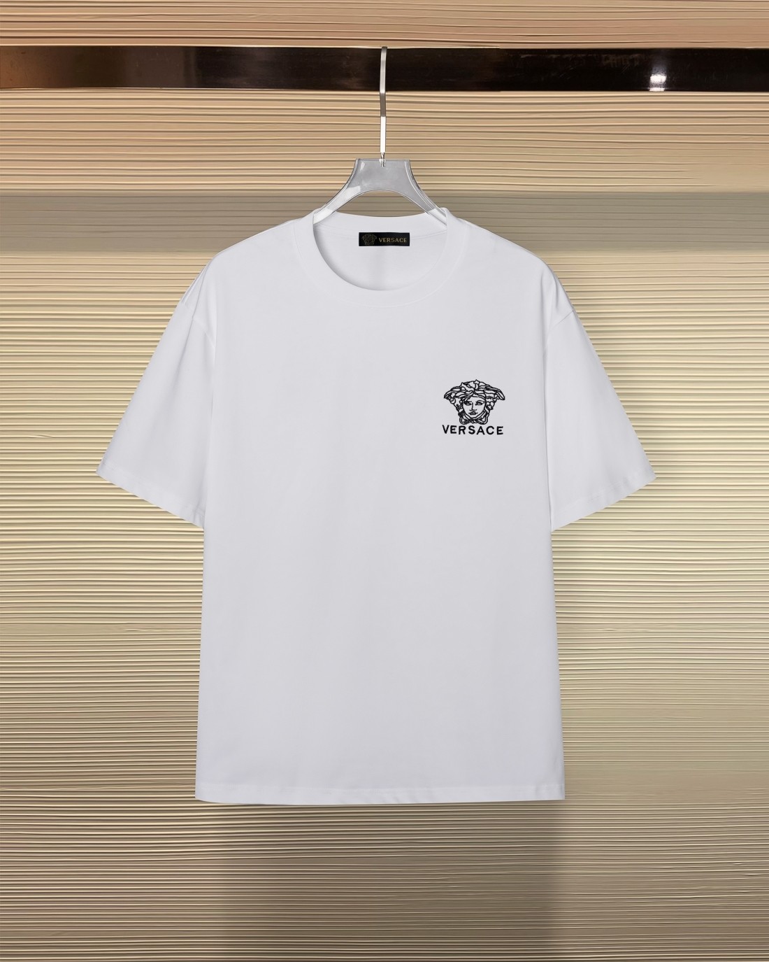 VERSACE ヴェルサーチ メデューサロゴ刺繍 Tシャツ 白 320gコットン 1:1ロゴ