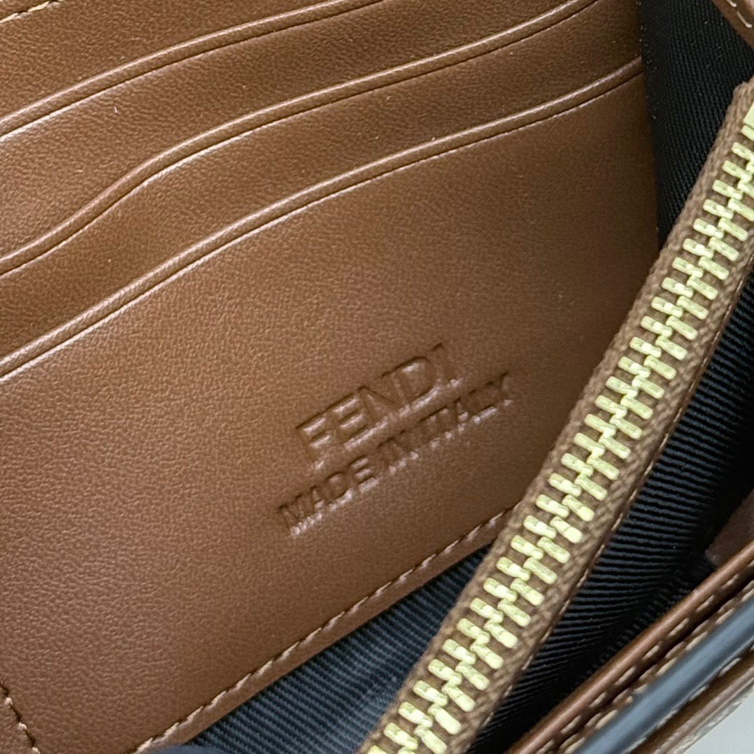 FENDI 長財布 コピー ファイナル ロゴ柄 ファスナー開閉 黒ブラウン - 画像 9