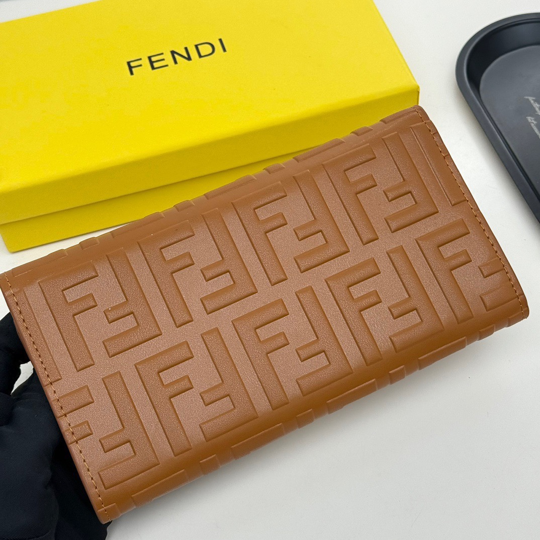 フェンディ コピー 長財布 ブランドコピー ファスナー付き ファッション レディース ブラウン - 画像 3