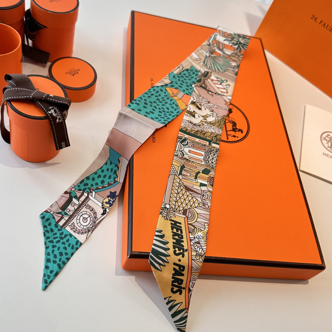 エルメス Hermes Twilly ツイリー スカーフ レディーススカーフ Scarf 可愛い 3点 - 画像 5