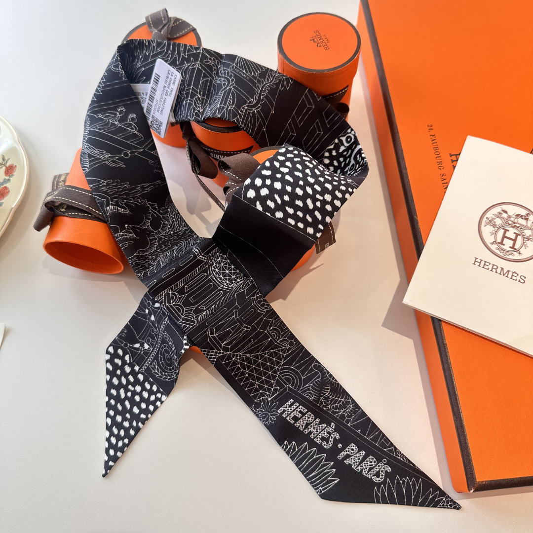 エルメス　Hermes Twilly　ツイリー　スカーフ　レディーススカーフ　Scarf　可愛い　3点 - 画像 9