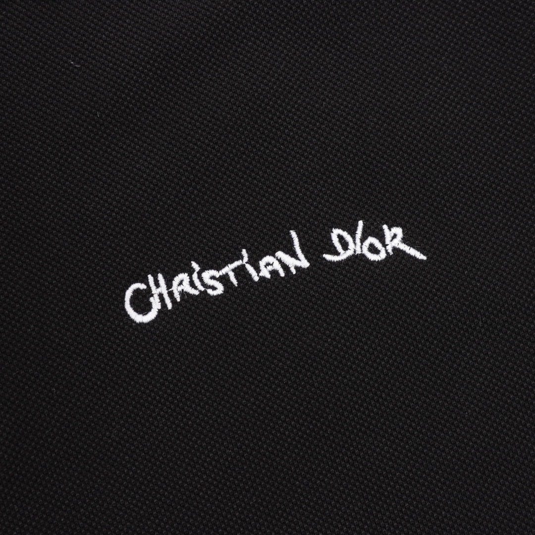 DIOR ディオール 草写字母刺繍ポロシャツ コピー 黒 白 グレー メンズ レディース - 画像 4