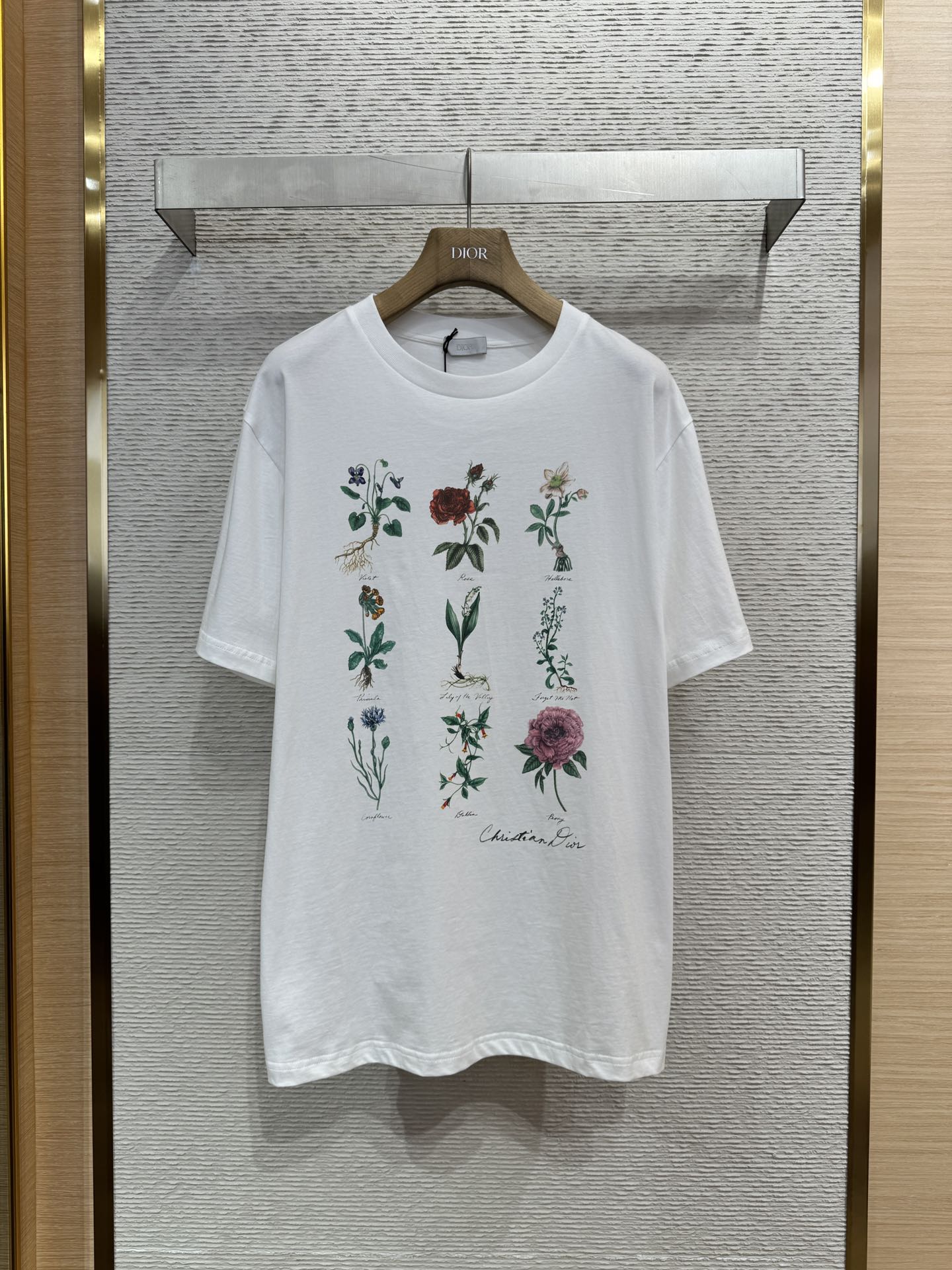 Dior ディオール 花柄 ロゴ Tシャツ コピー メンズ レディース ホワイト