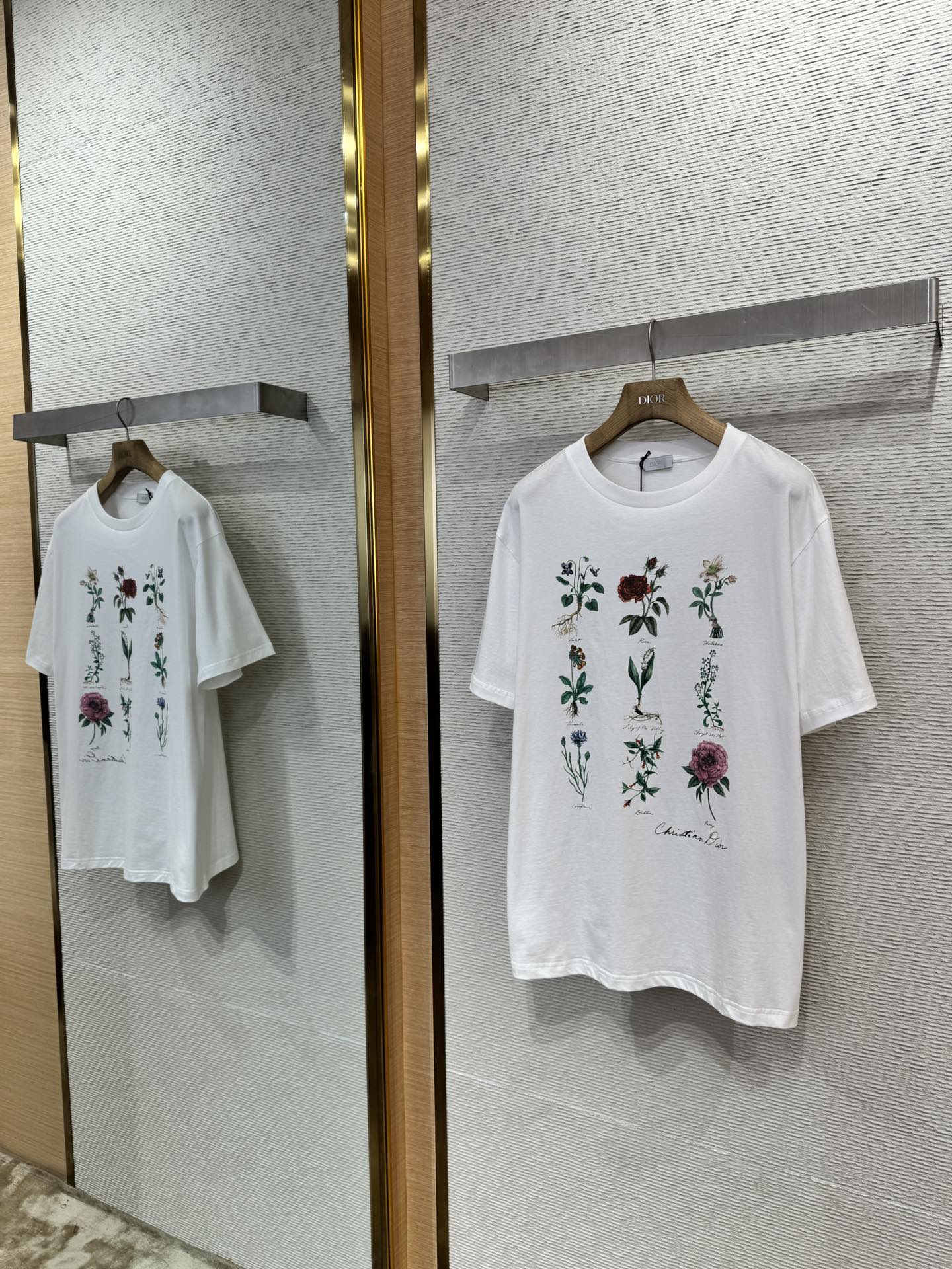 Dior ディオール 花柄 ロゴ Tシャツ コピー メンズ レディース ホワイト - 画像 3