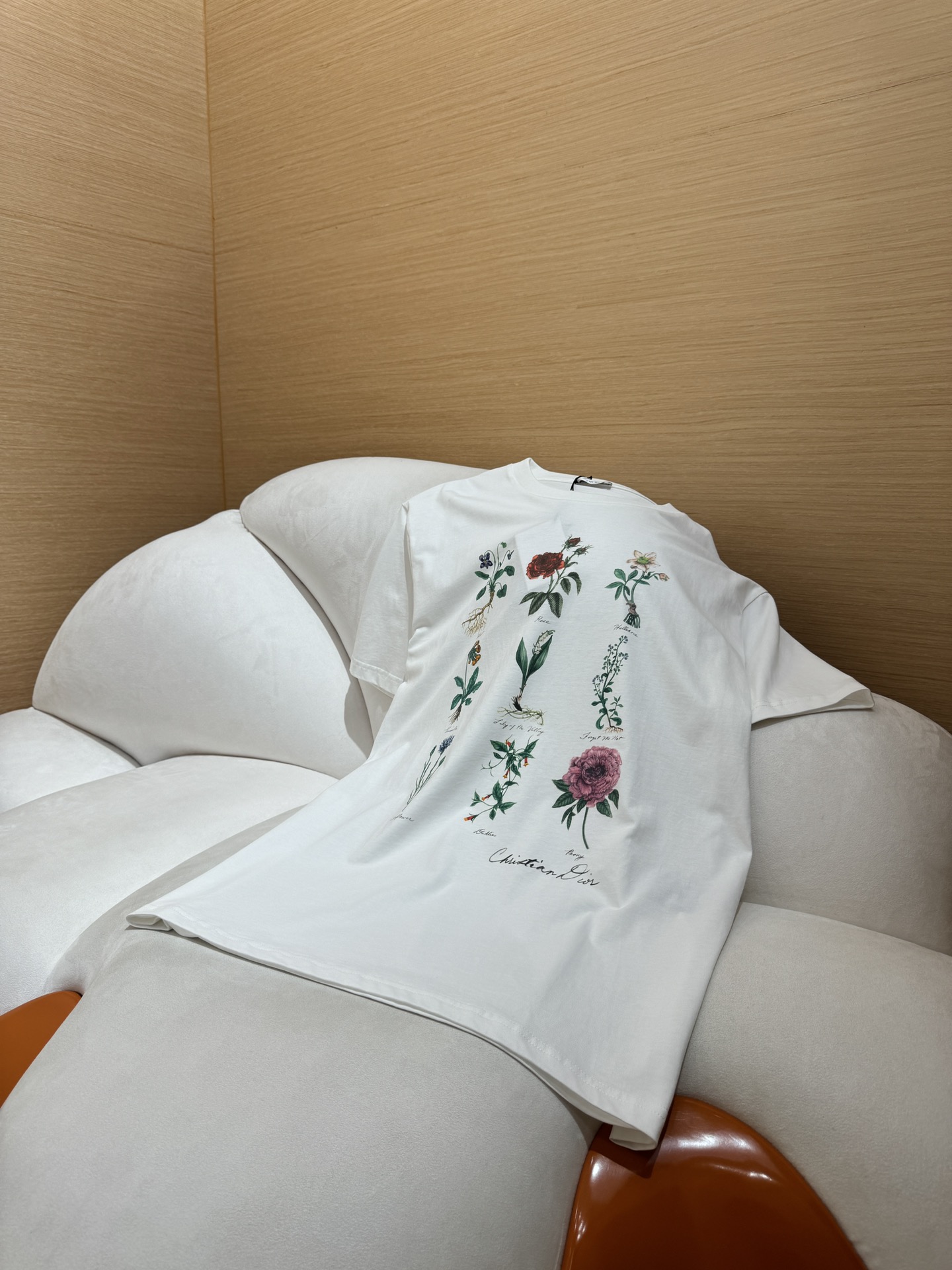 Dior ディオール 花柄 ロゴ Tシャツ コピー メンズ レディース ホワイト - 画像 5