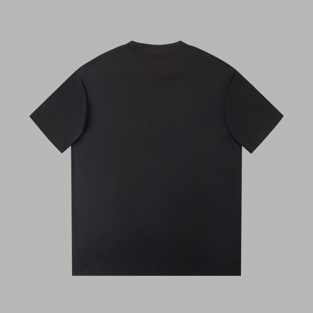 Dior コピー Tシャツ 植物標本柄 ロゴプリント 黒 男女兼用 メンズ レディース - 画像 2