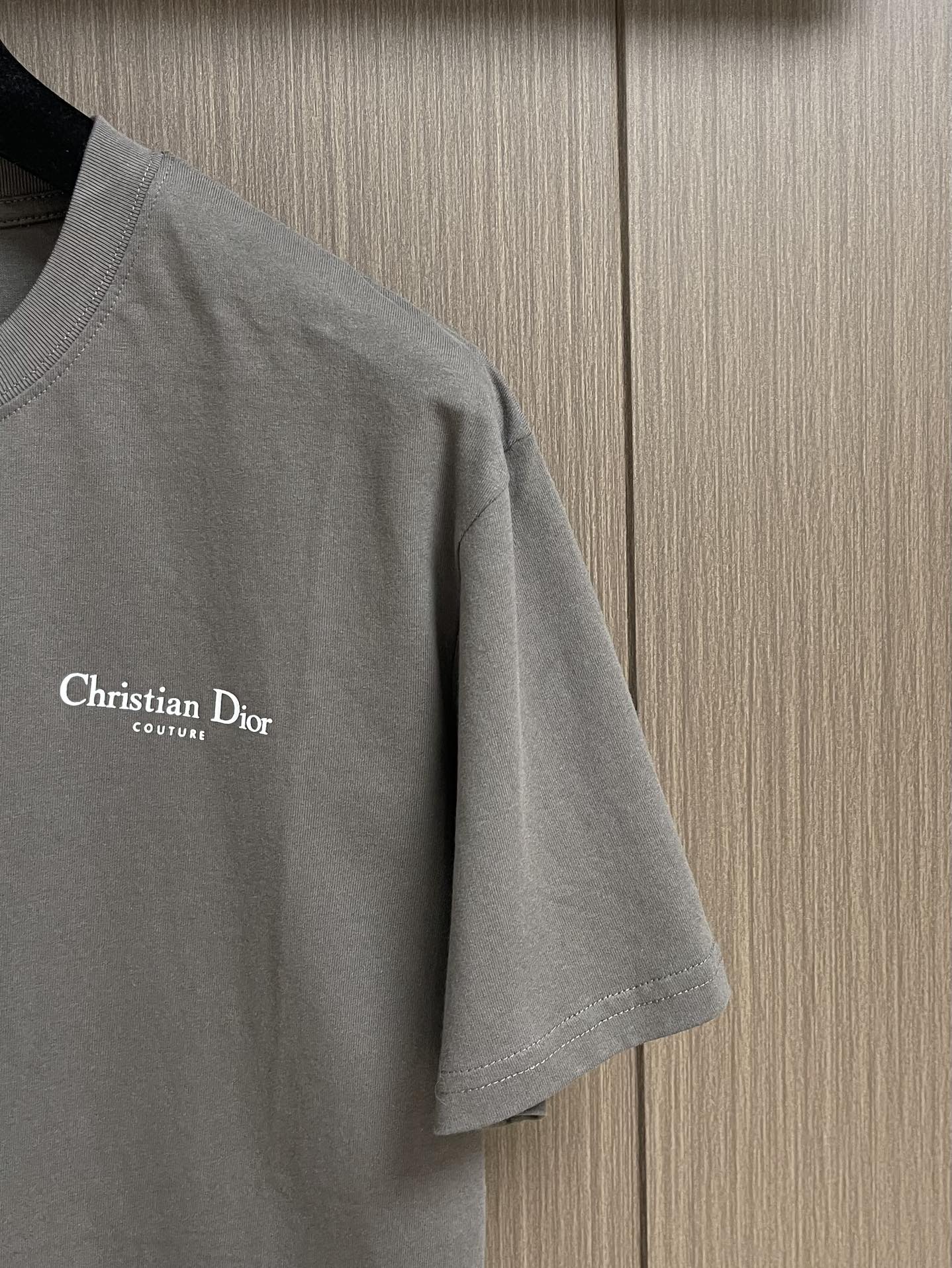 Dior ディオール Tシャツ コピー ロゴプリント 半袖 男女兼用 無地 グレー ホワイト - 画像 4