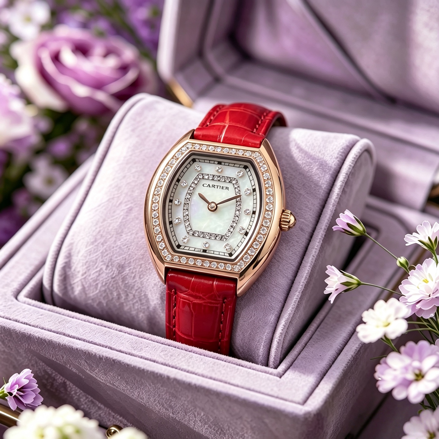Cartier カルティエ Mini 酒桶型 時計 コピー レディース レッド ピンク 全2色